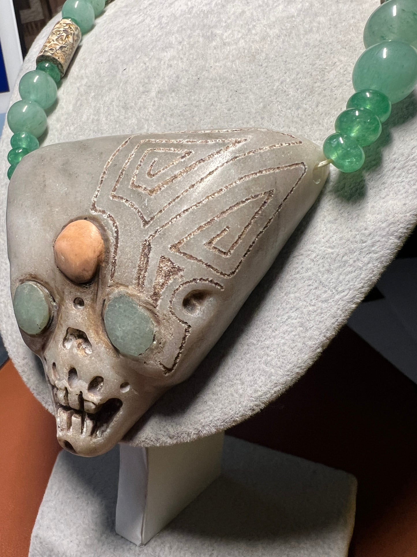 Nazca Peru Alien UFO Extra Terrestrial Pendant Necklace Made Mexico Handmade, (#37)