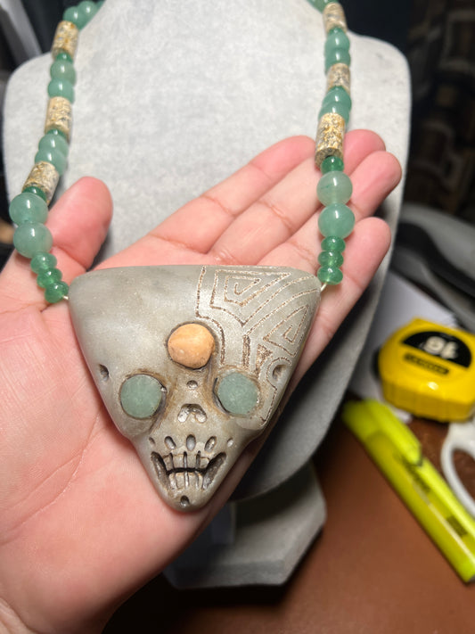 Nazca Peru Alien UFO Extra Terrestrial Pendant Necklace Made Mexico Handmade, (#37)