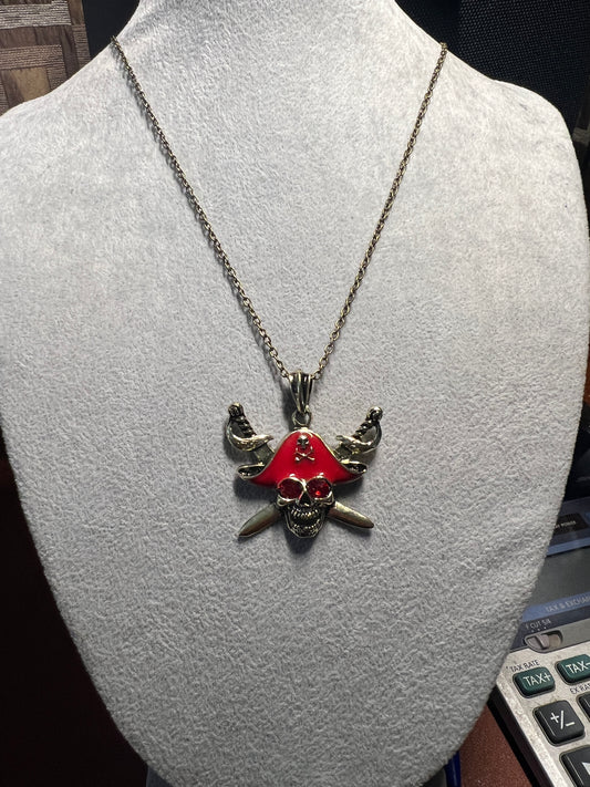 Pirates of the Caribbean Necklace Pendant, Fashion Jewelry, Gold Tone (#12)