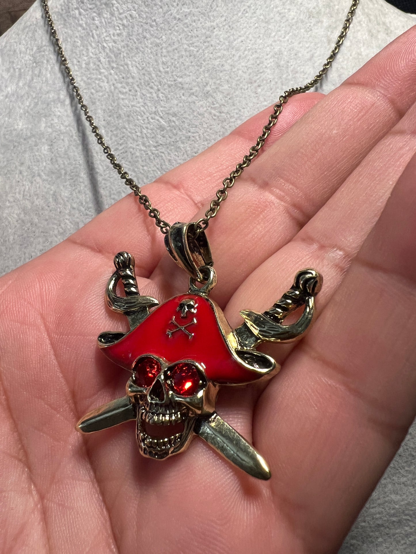 Pirates of the Caribbean Necklace Pendant, Fashion Jewelry, Gold Tone (#12)