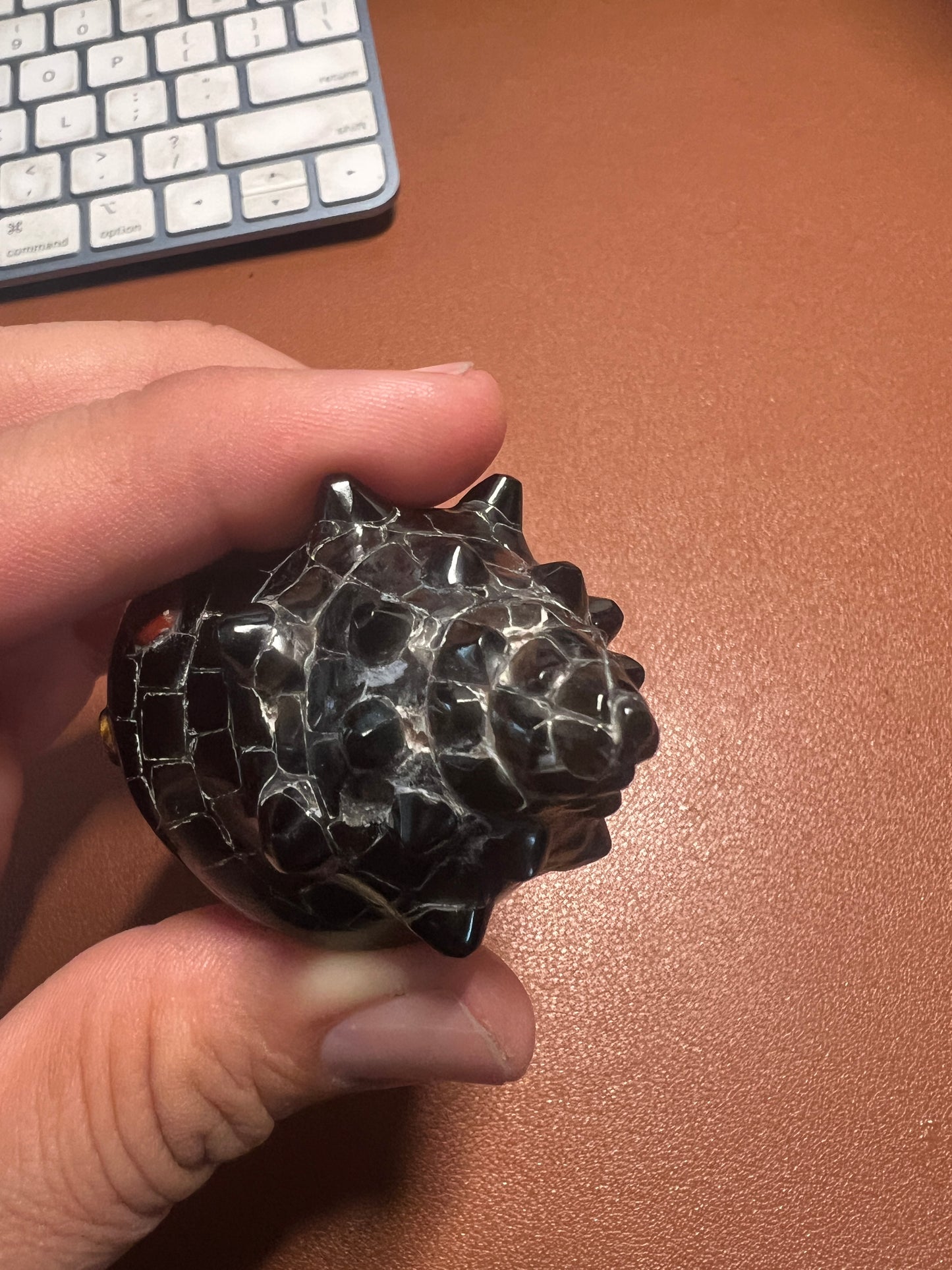 Snail Shell Mosaic Obsidian Turquoise Tiger Eye Mother of Pearl Nahuatl Aztec MX