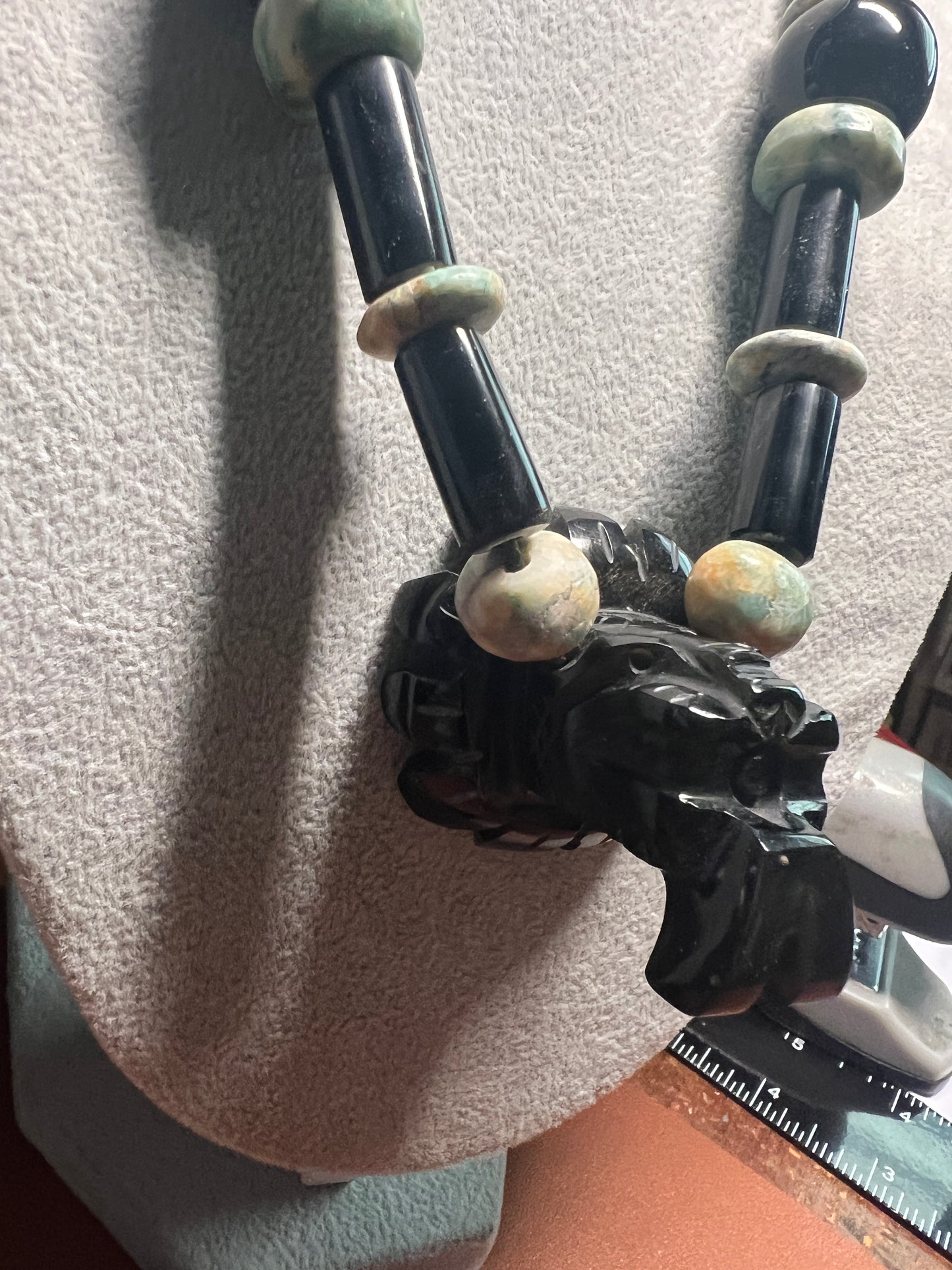 Mictlantecuhtli Serpentine Skull Aztec Death Lord Pendant, Necklace Mexico (location #38)