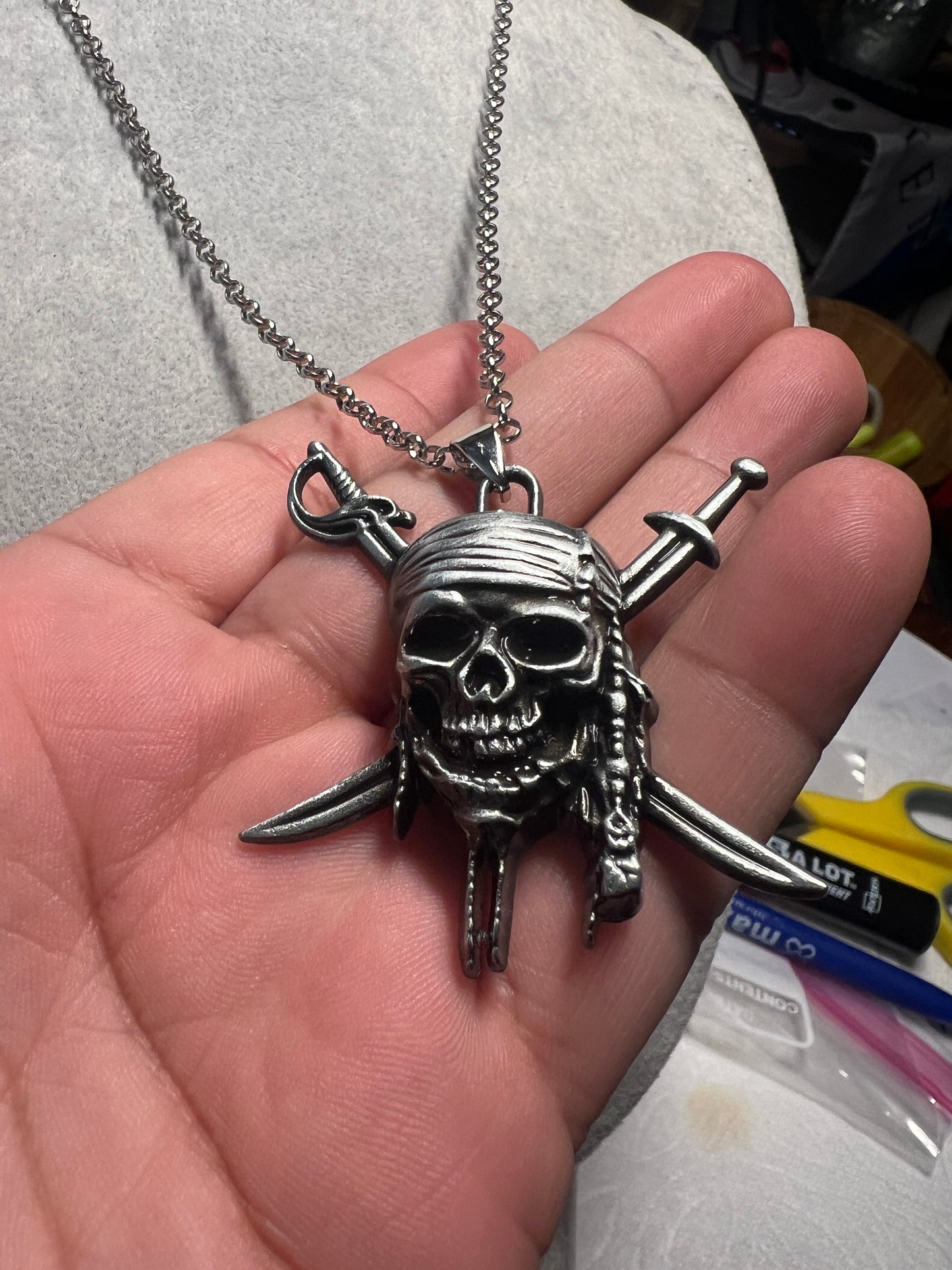 Fashion Vintage Charm Pirates Of The Caribbean Necklace Jack Sparrow's Skull Pendant Jewelry Men Women Gifts #35