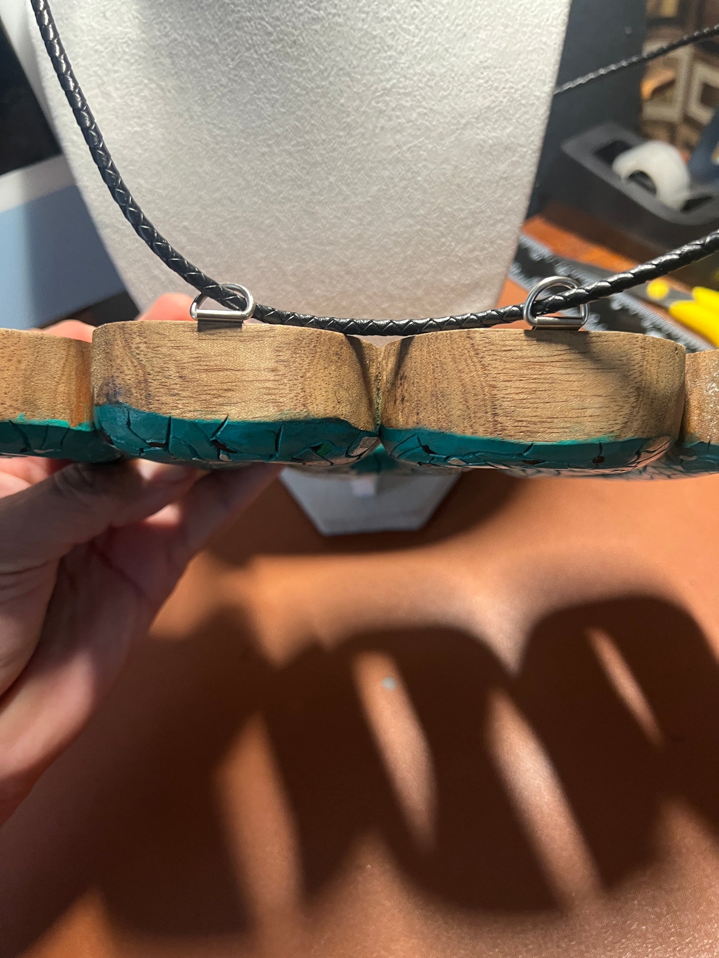 Double Headed Serpent, 12" Maquitzcoatl Aztec Mexica Tribe Wood Carved Necklace or Wall Art