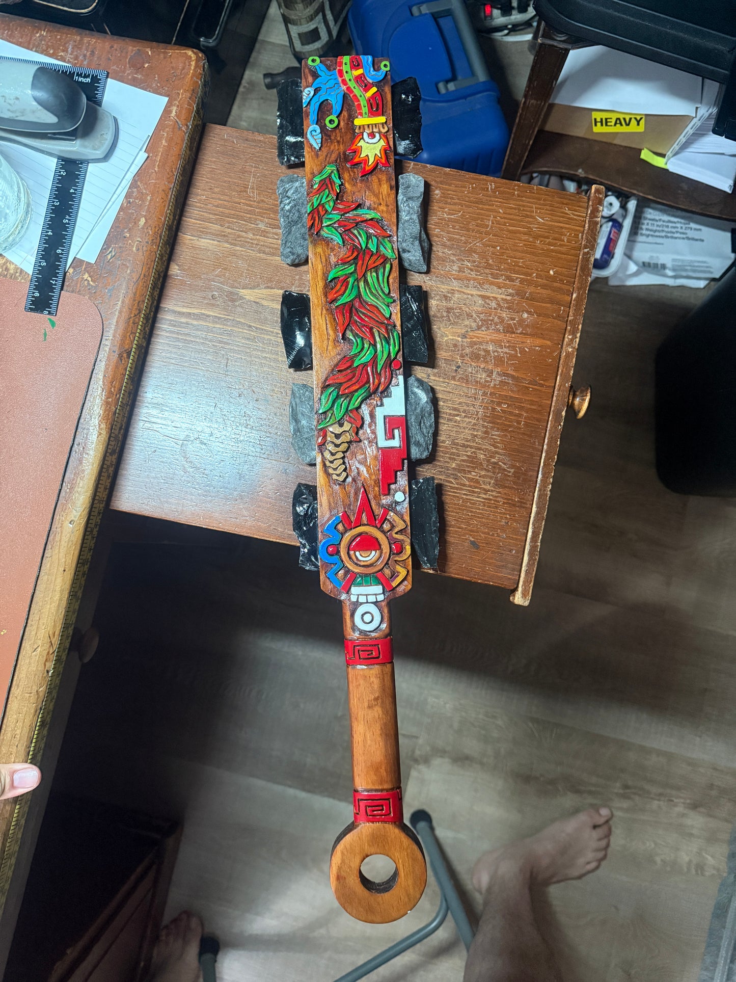 Alt Tlachinoli Ollin Quetzalcoatl Aztec Macuahuitl Mexican Warrior Sword War Club