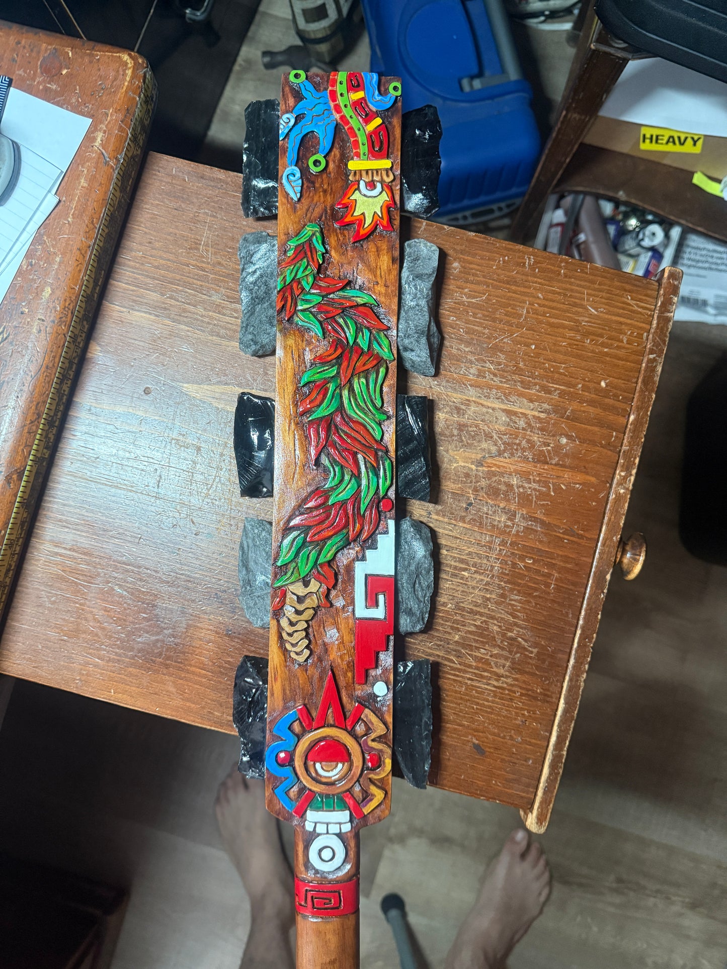 Alt Tlachinoli Ollin Quetzalcoatl Aztec Macuahuitl Mexican Warrior Sword War Club