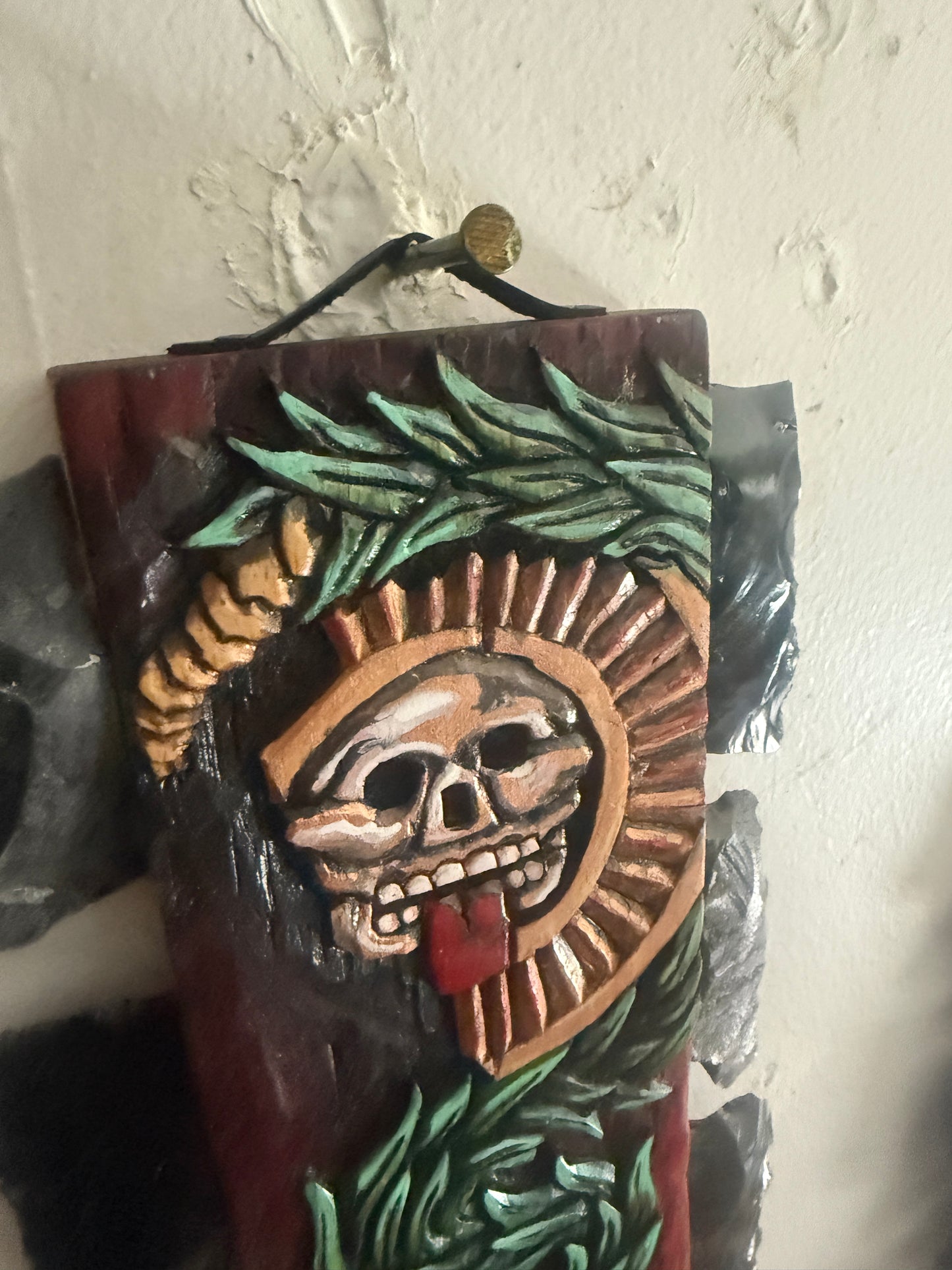 Mictlantecuhtli Piedra De Muerte Aztec Ollin Macuahuitl Warrior Sword War Club, 31.5"