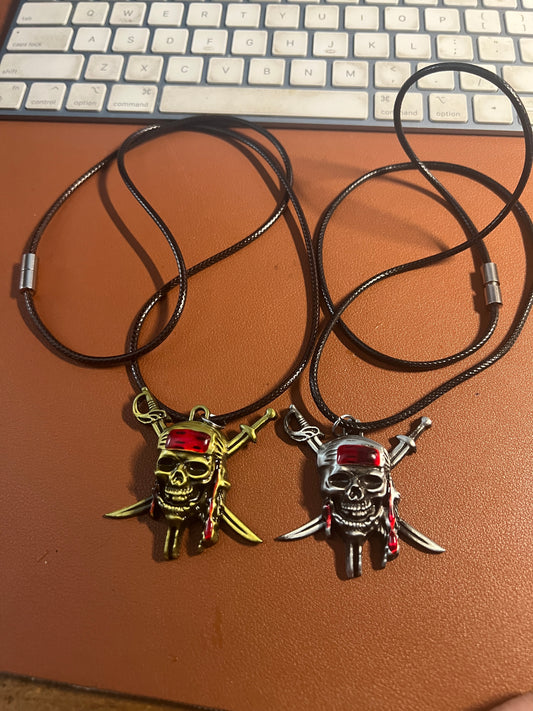 Metal Pirate Skull Pendants Blood Scarf Pirates of The Caribbean Necklaces (#13)