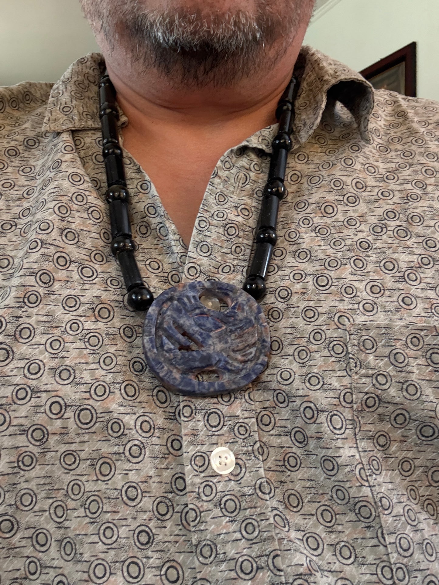 Blue Sodalite Quetzalcoatl Kukulkan Dragon Mexican Mexico Aztec Mexica Tribe #H