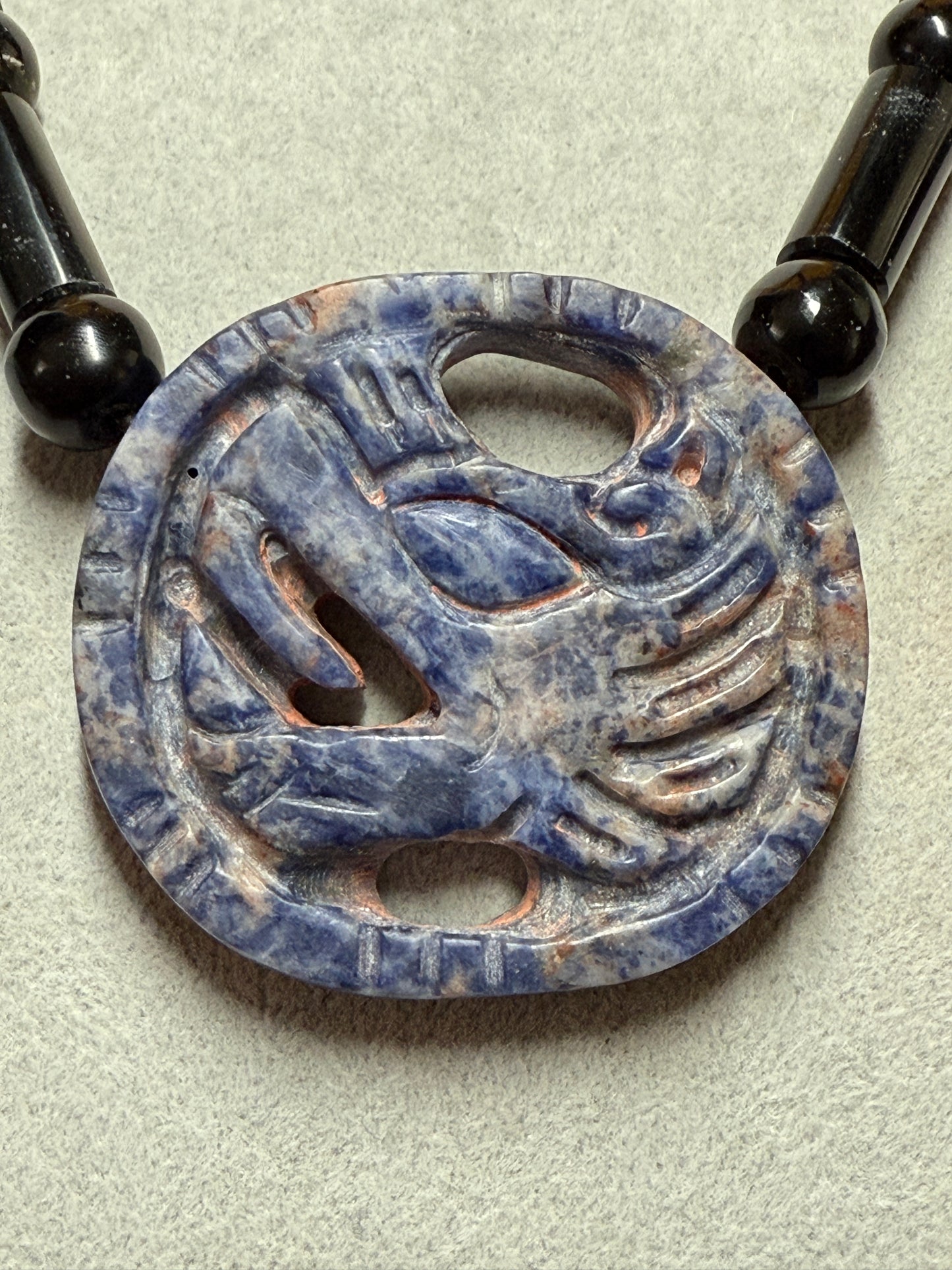 Blue Sodalite Quetzalcoatl Kukulkan Dragon Mexican Mexico Aztec Mexica Tribe #H