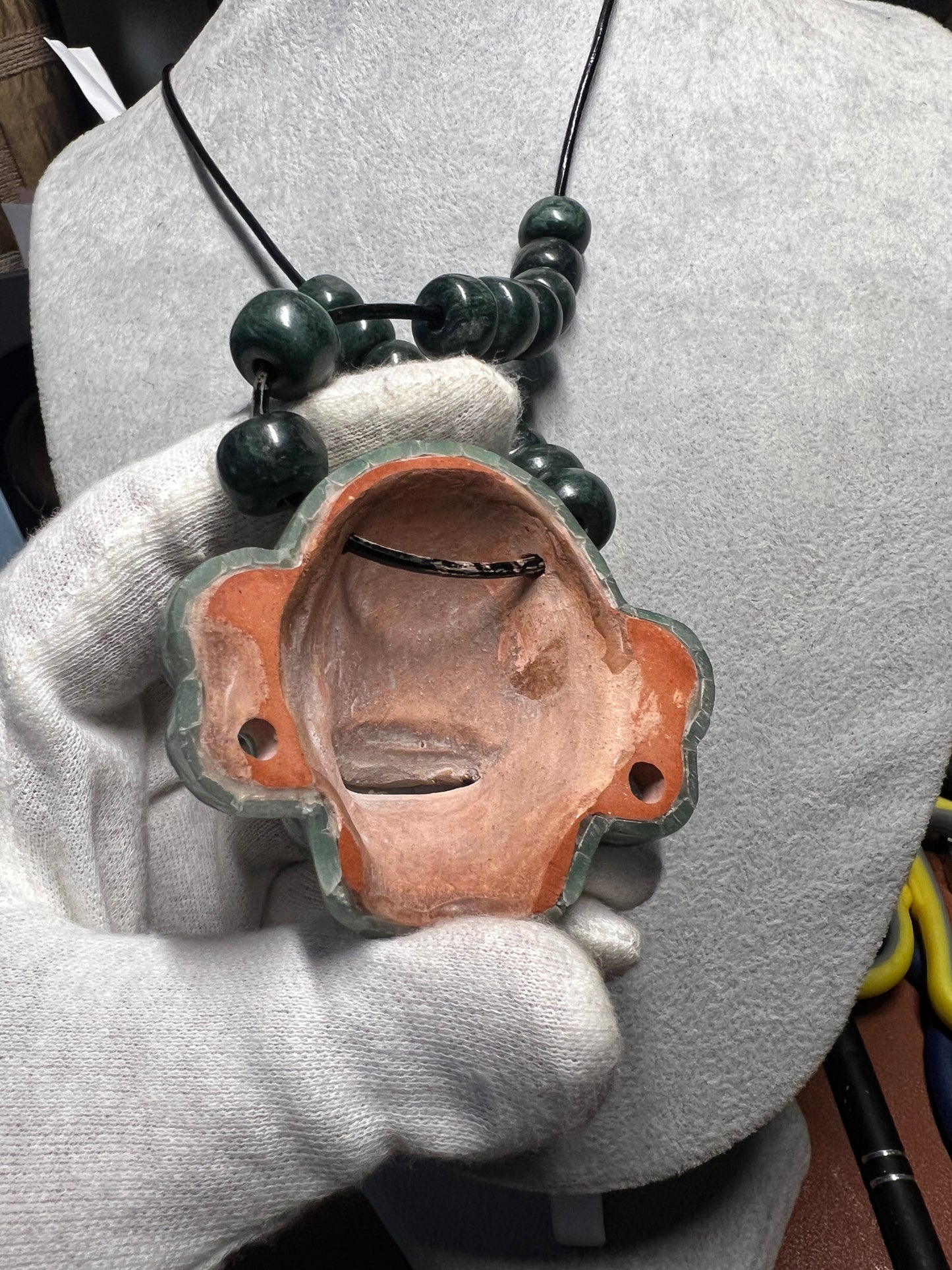 Mictlantecuhtli Mosaic Pendant, All Natural Stones and Gems, Aztec, Mexican #36