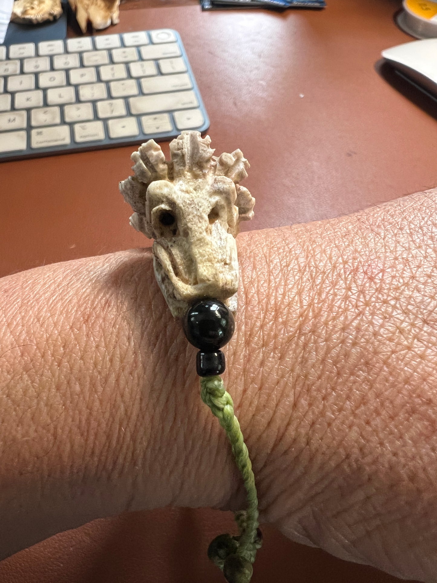 Quetzalcoatl Kukulkan Bracelet, Azteca, Mayan, Mexican, Deer Antler, Mexica (W)