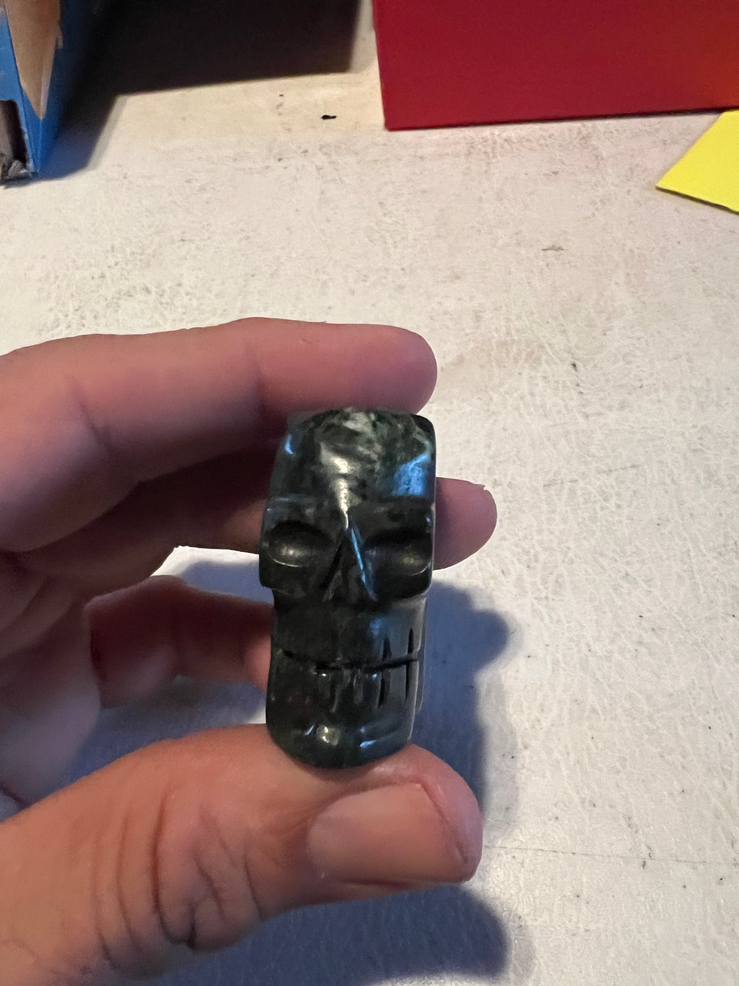 Mictlantecuhtli Serpentine Stone Pipe, skull, death, aztec, mexican #17