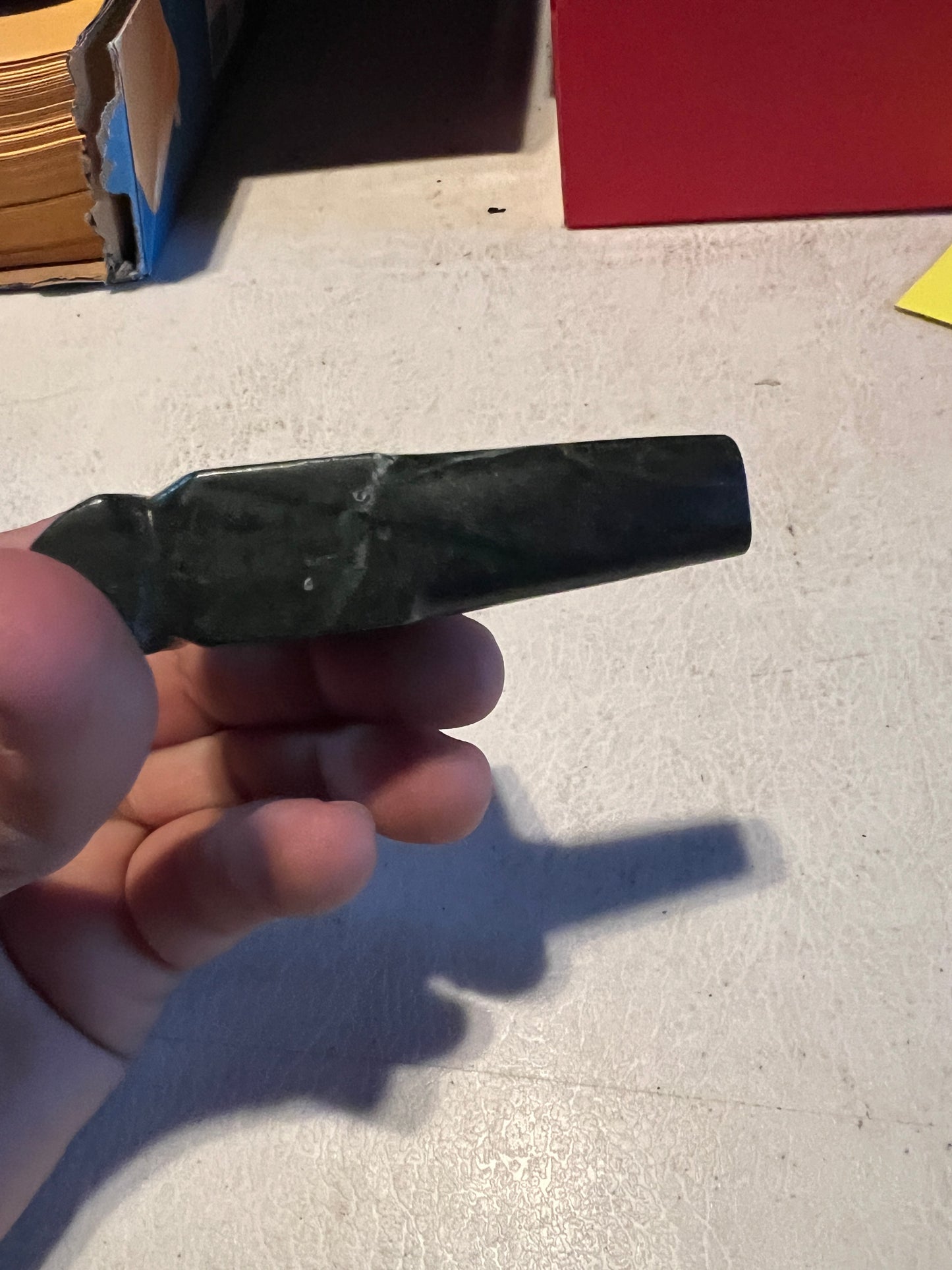 Mictlantecuhtli Serpentine Stone Pipe, skull, death, aztec, mexican #17