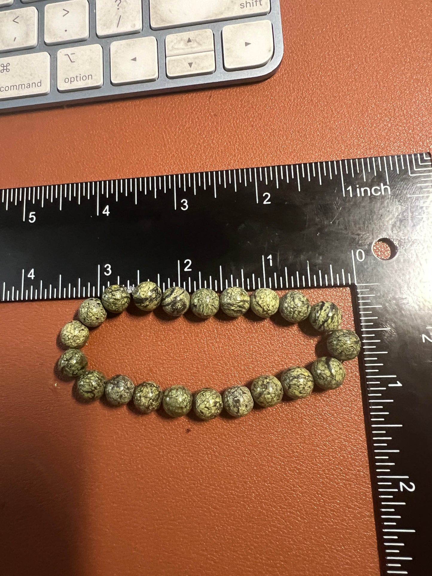 Serpent Stone Beaded Bracelet Women Handmade Natural Stone Mexican Aztec 7" (#20)