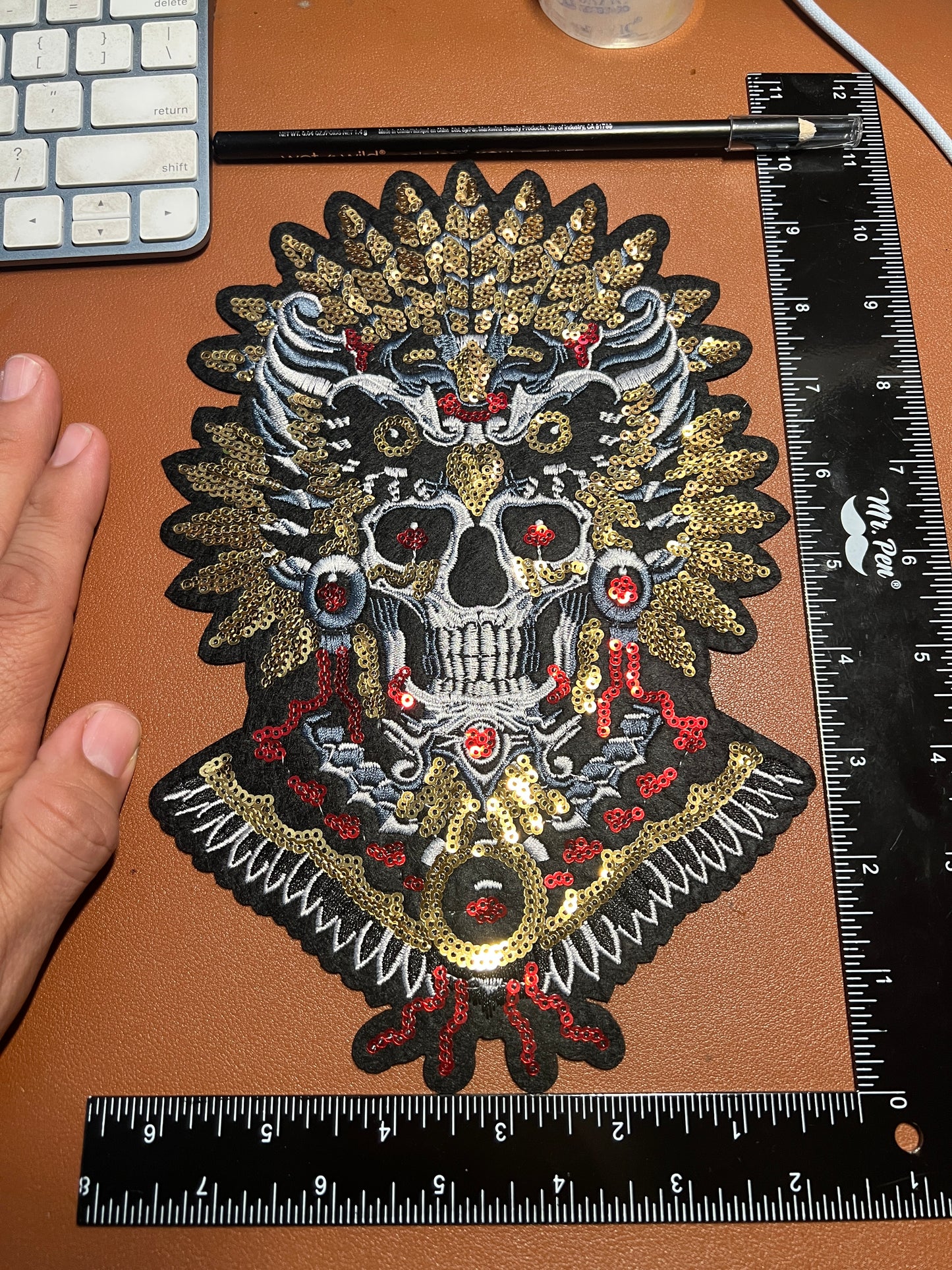 Aztec Mictlantecuhtli Dead Eagle Warrior, Patch, Embroidery Sequins (#31)