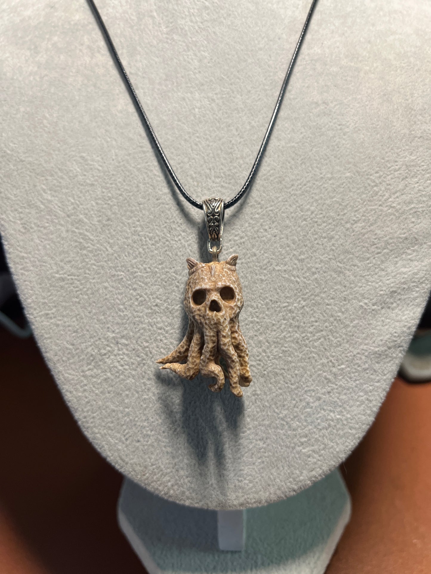 Death Octopus Man Pirates of the Caribbean Necklace Pendant Deer Antler Mexico #H