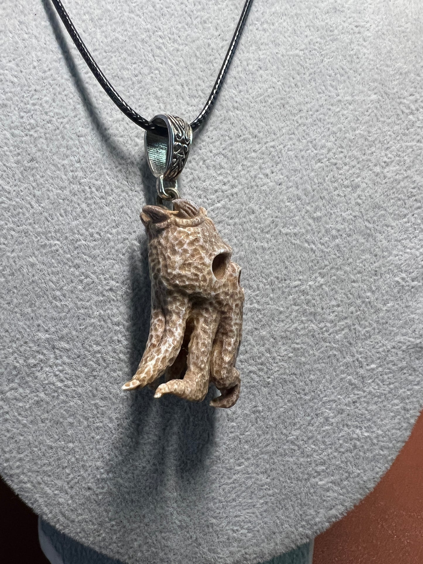 Death Octopus Man Pirates of the Caribbean Necklace Pendant Deer Antler Mexico #H
