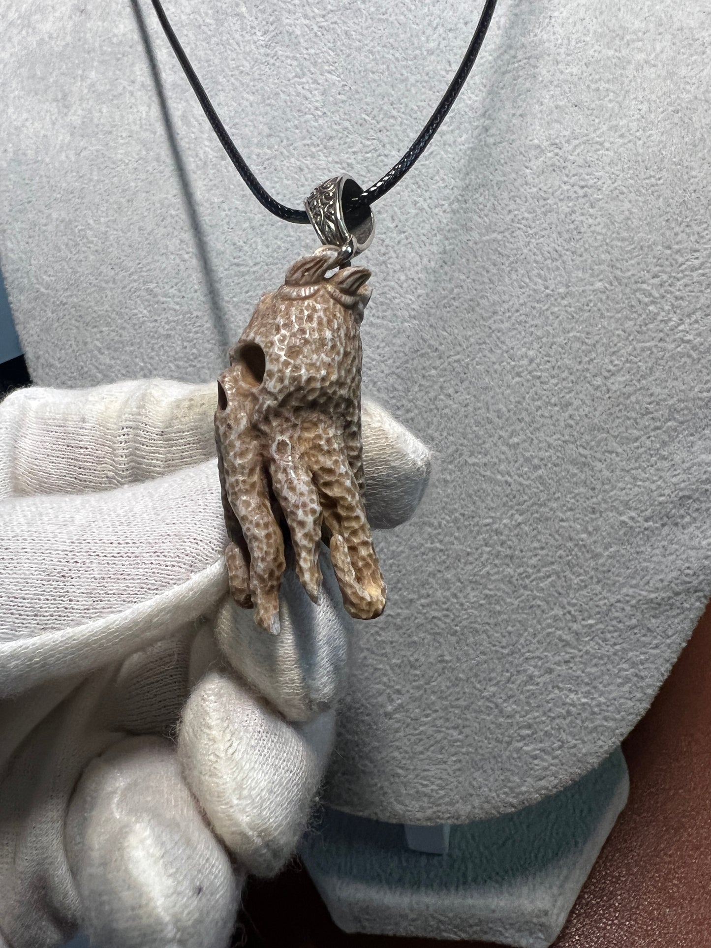 Death Octopus Man Pirates of the Caribbean Necklace Pendant Deer Antler Mexico #H