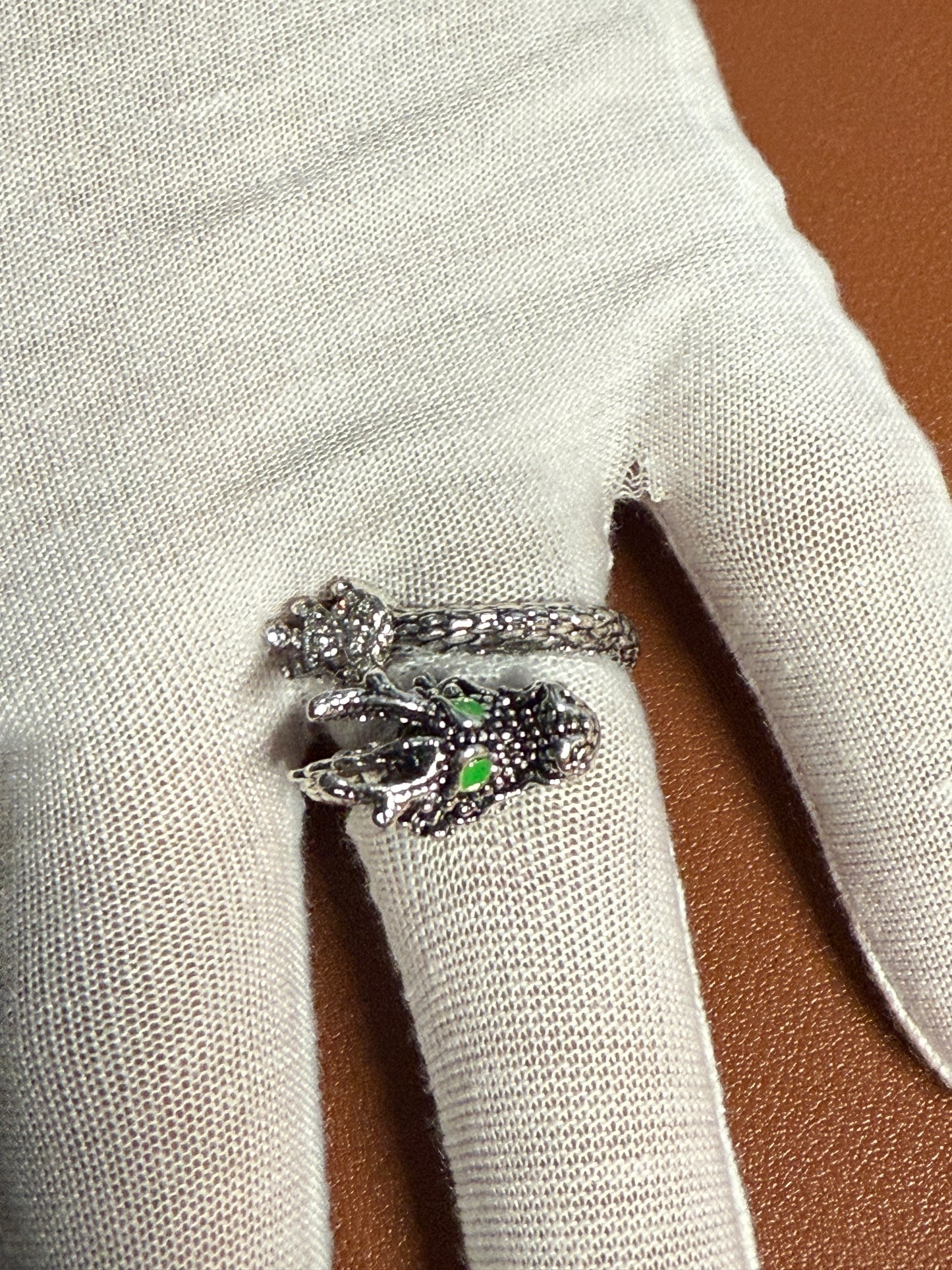 Quetzalcoatl, Kukulkan, Dragon, Alloy Ring, Chrome, Adjustable (#6)