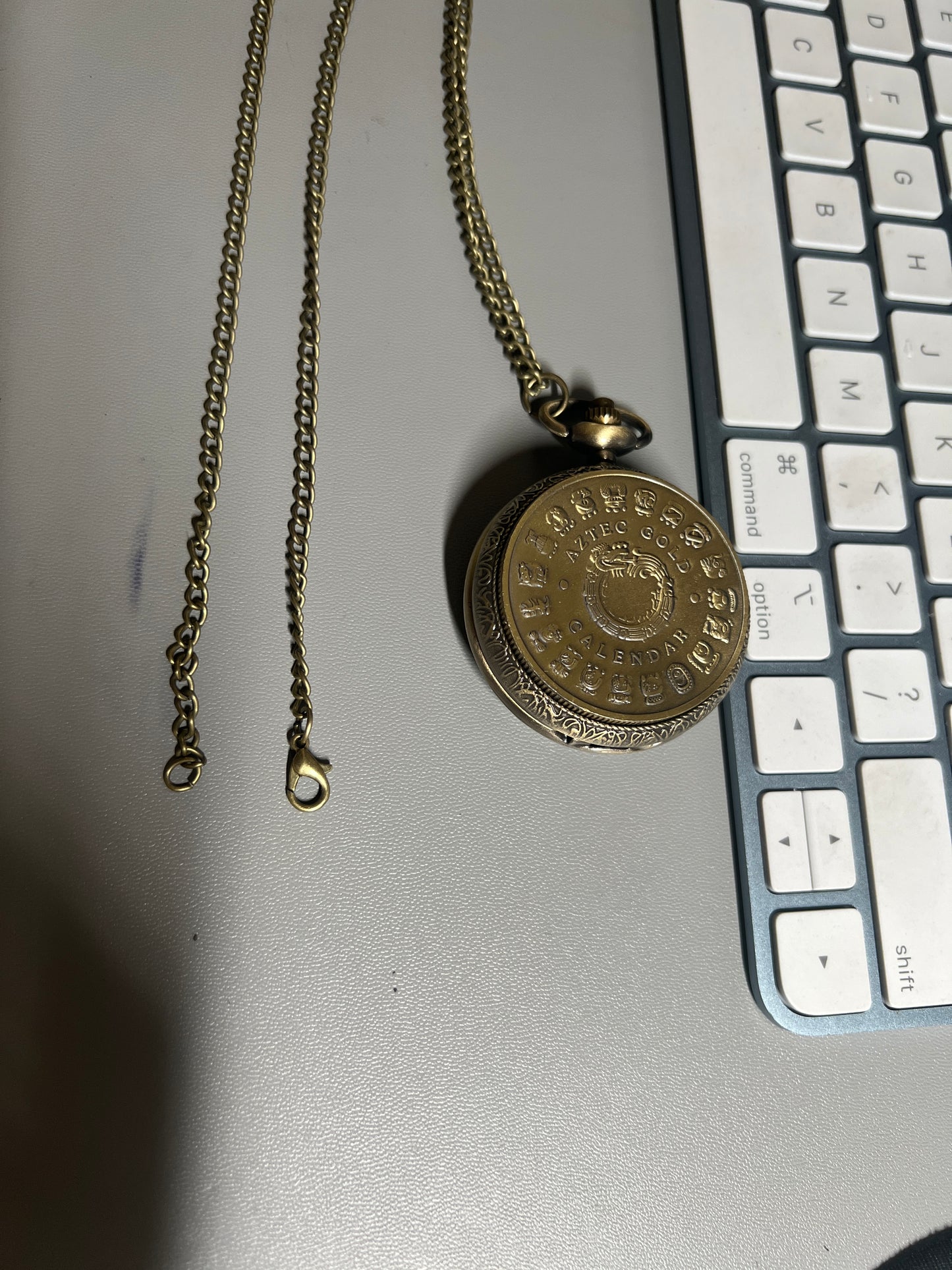 Aztec Quetzalcoatl or Mayan Kukulkan Necklace Watch Bronze Quartz Pocket Vintage Collection (#19)