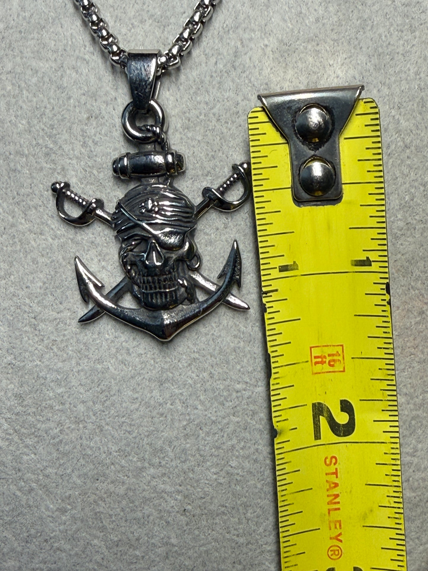 Pirate Pendant, Pirates Of The Caribbean Necklace, Anchor, Swords, Eye Patch #8
