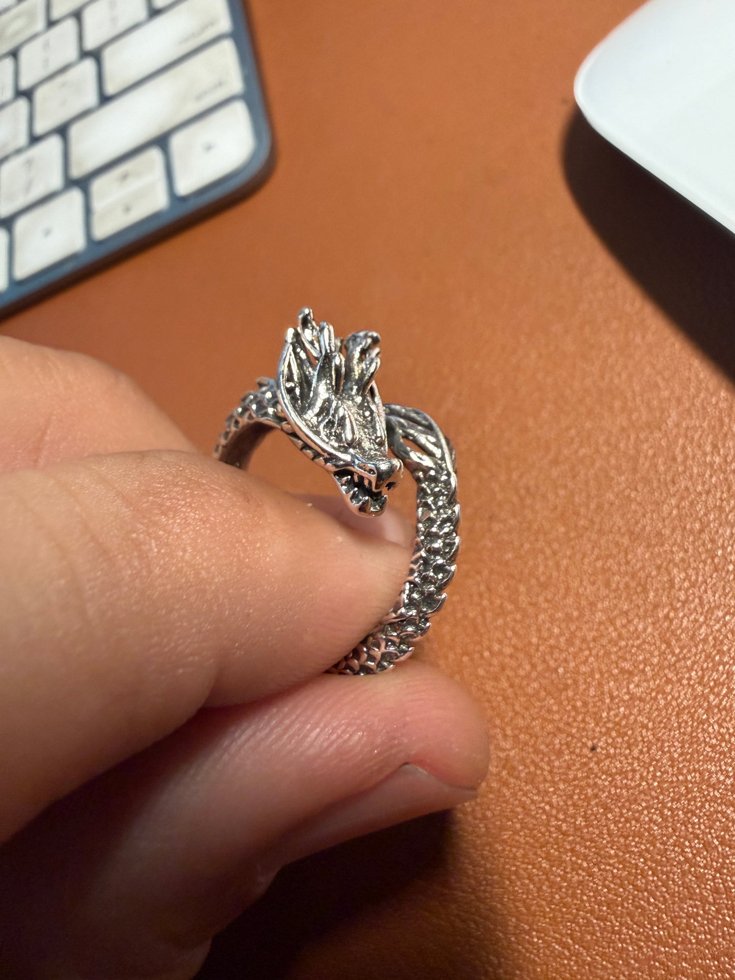 Ring, Dragon, Aztec Quetzalcaotl, Kukulkan, Feathered Serpent, Plumed Snake, alloy (#7)