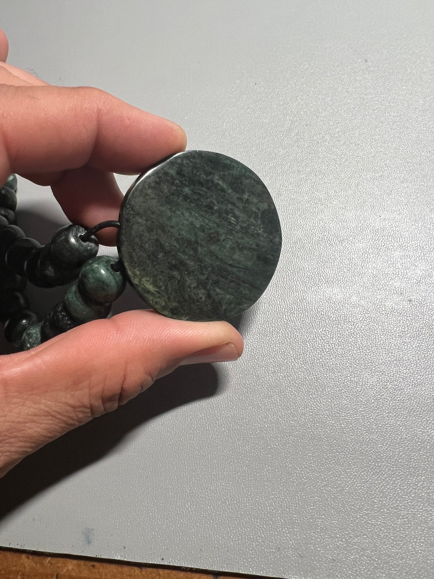 Tlaloc Azteca Rain God, Jade Necklace, Beaded, Necklace 24+" Mexican, Aztec, Mexica, Rain God, Pagan #C18