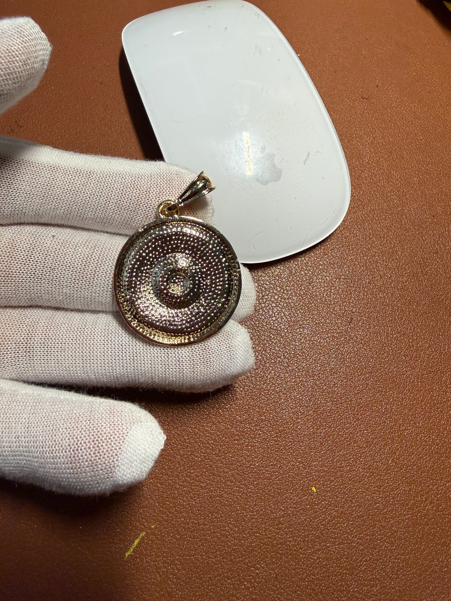 Aztec Calendar Charm Pendant Gold Plated Tri Color Calendario Azteca Jewelry #5