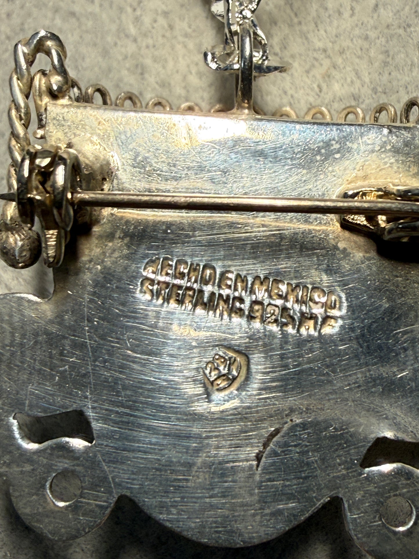 Rare Large Xipe Totec Aztec God Brooch Pin Pendant, Sterling Silver, 925, Vintage, Antique, Relic (#3)