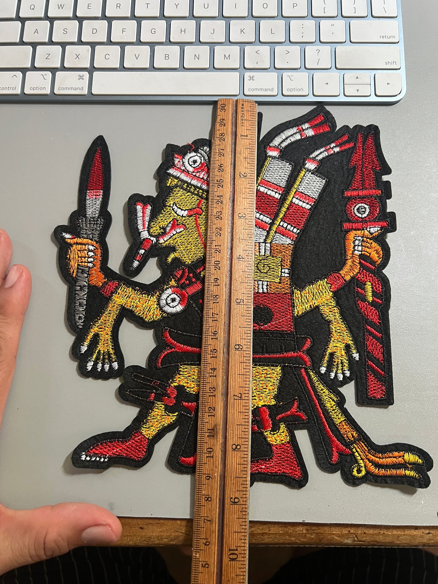 Large Xipe Totec Aztec God Patches, 9 in. iron-on patches, Mexico, Mexica, (#27)