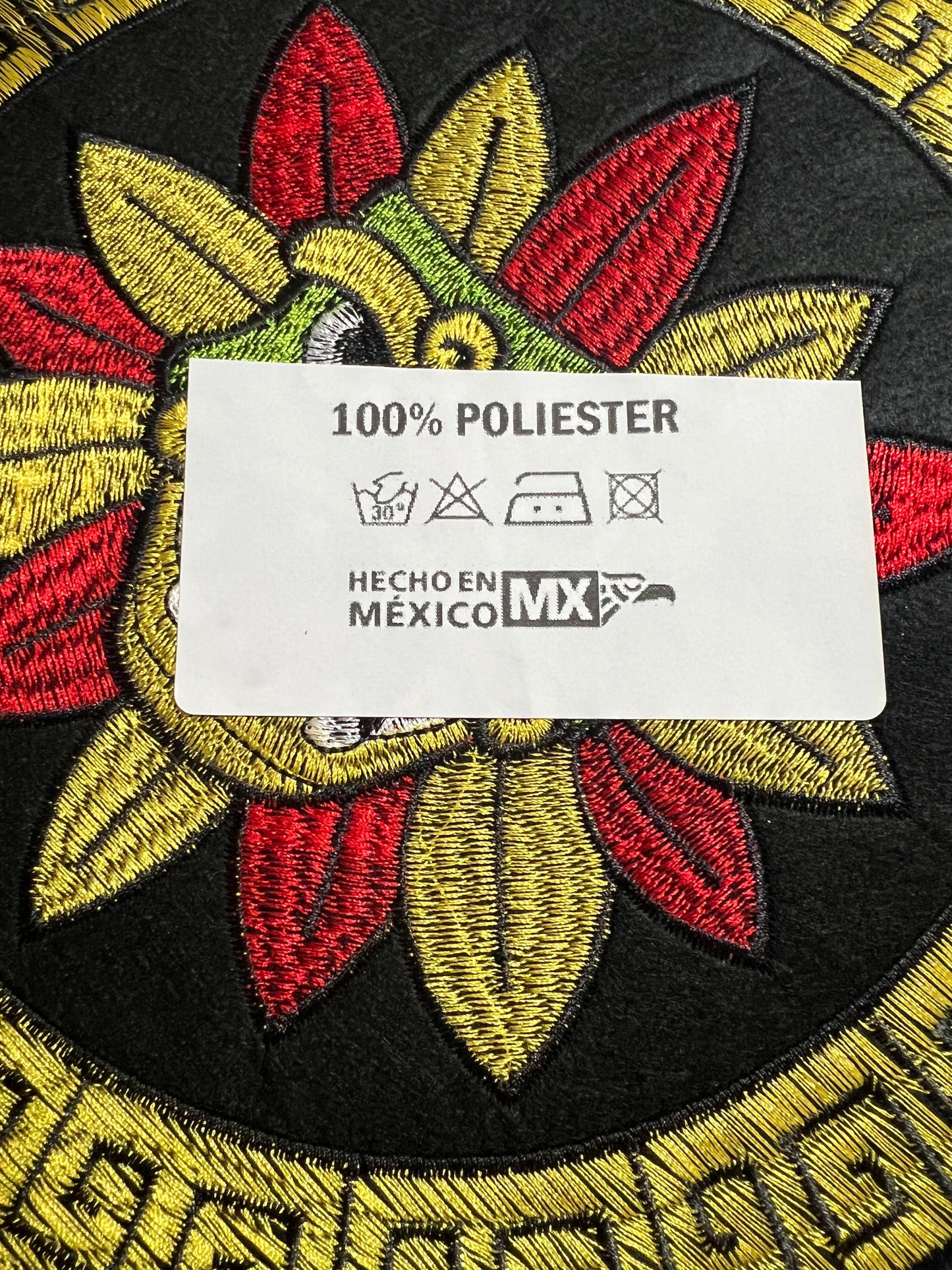 Large Kukulkan Quetzalcoatl, Serpent, feathered, plumed, Iron-On Patch, patches, 10" Circular Mexico (#34)