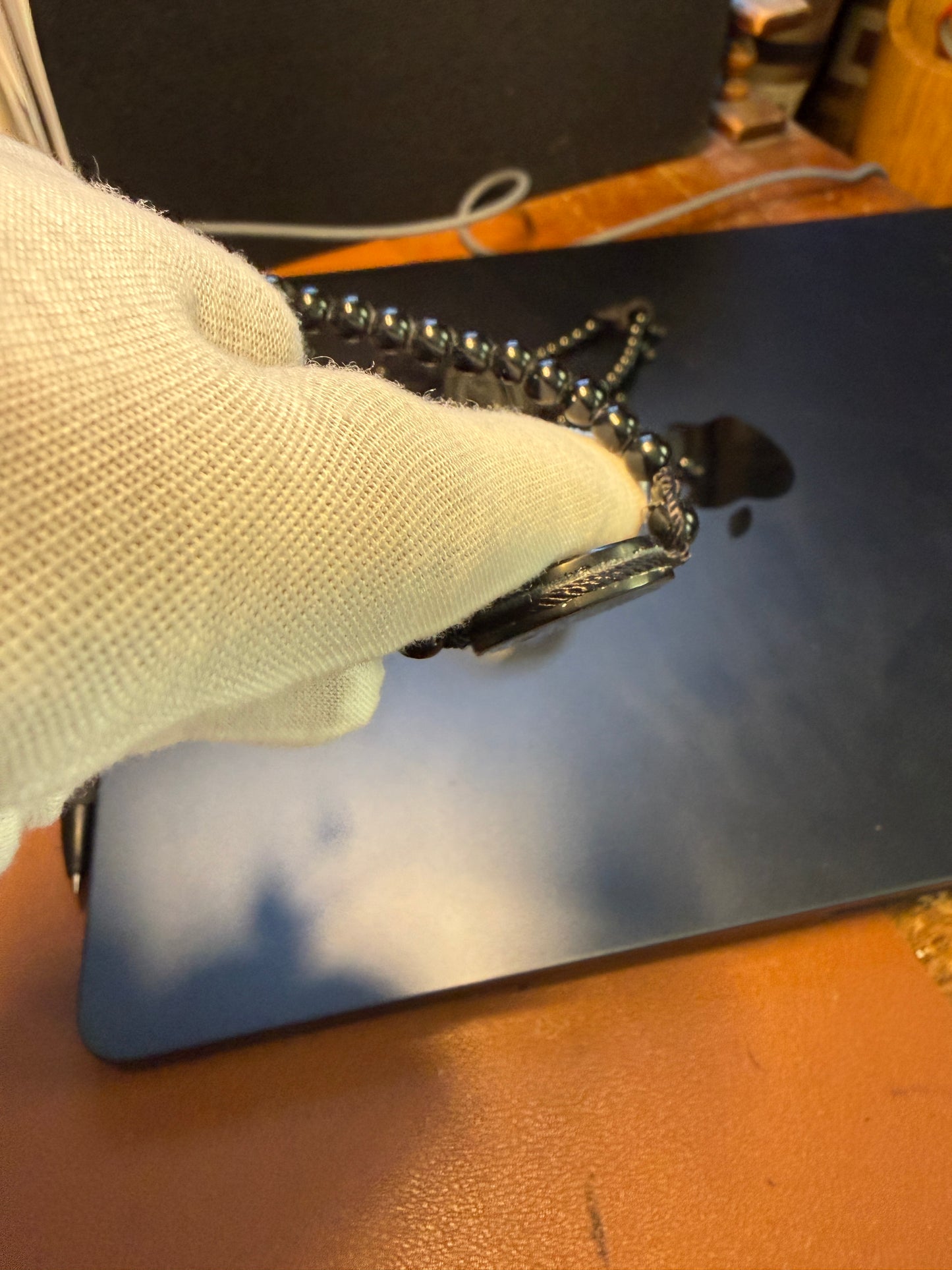 Greka Piedra de Muerte, Stone of Death, Mexican, Obsidian Pendant, Bracelet, Mex #20