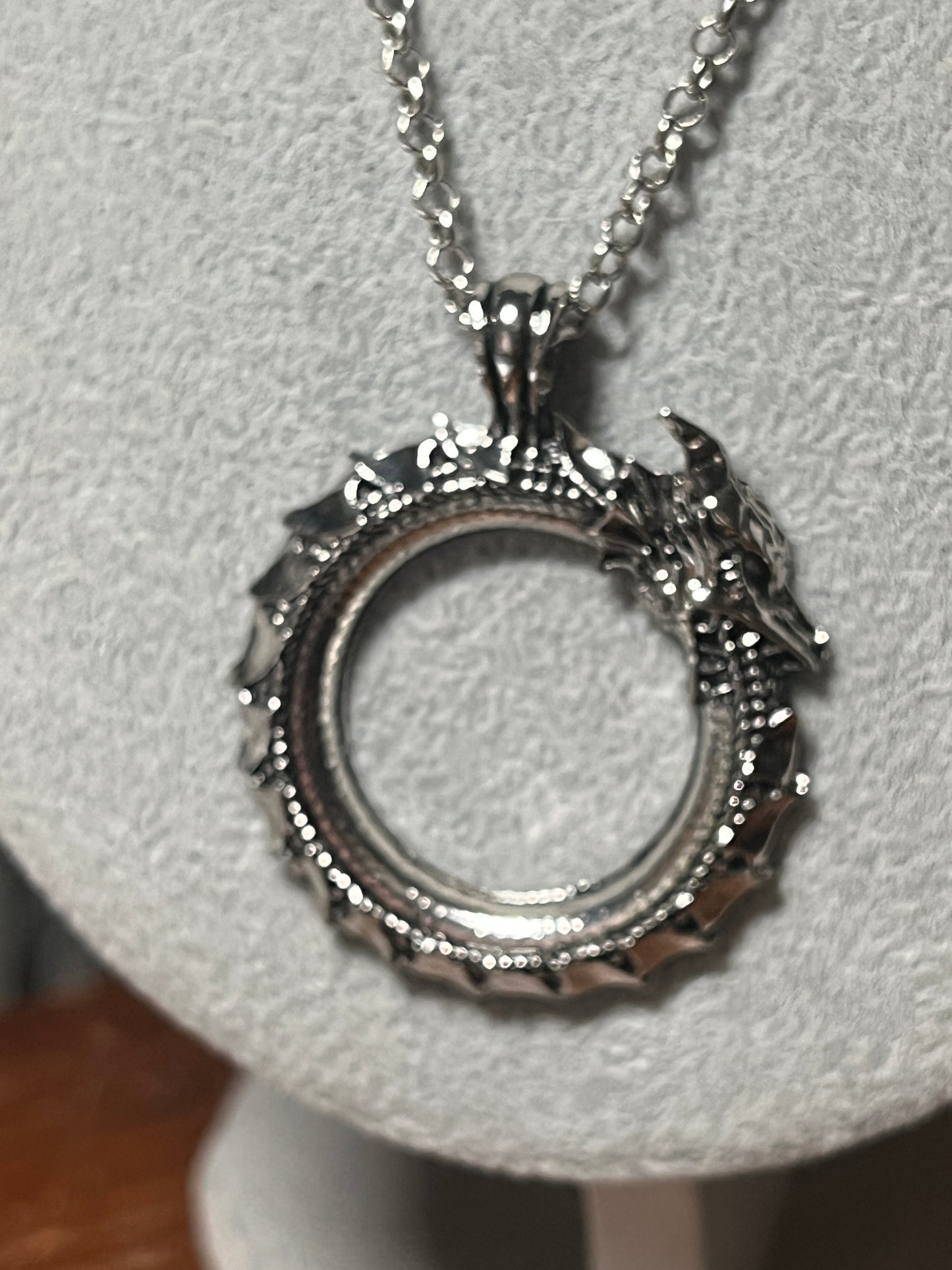 Kukulkan or Quetzalcoatl Necklace Pendant, Shiny Metal Alloy, Aztec or Mayan, Feathered Serpent, Plumed Serpent, Mexico's Dragon (#16)