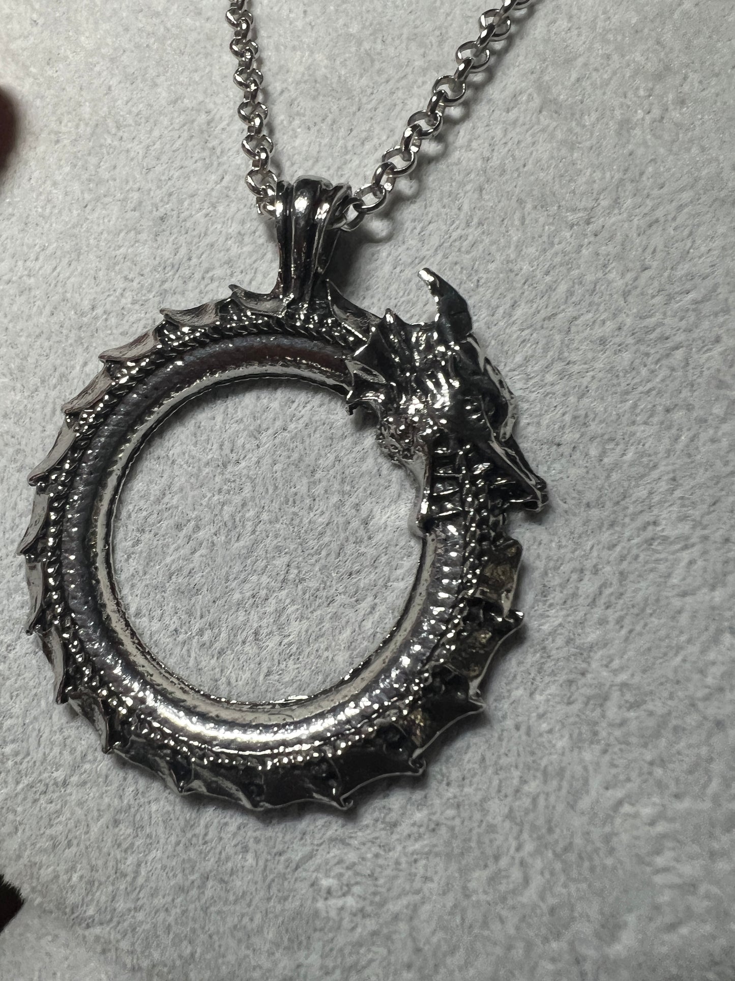 Kukulkan or Quetzalcoatl Necklace Pendant, Shiny Metal Alloy, Aztec or Mayan, Feathered Serpent, Plumed Serpent, Mexico's Dragon (#16)