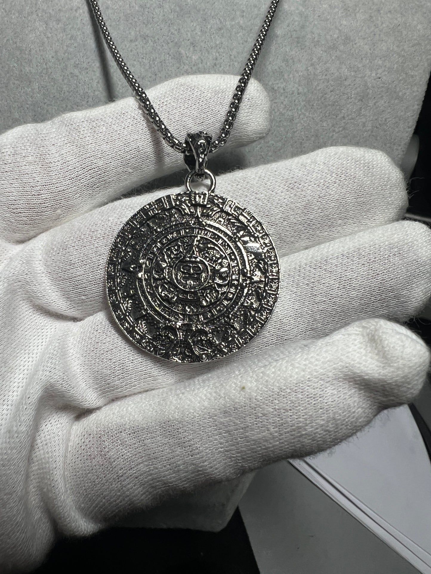 Aztec Calendar Pendant, Alloy, Necklace, Mexcia, Tonatiuh, Calendario Mexicano, ancient replica jewelry (#2)