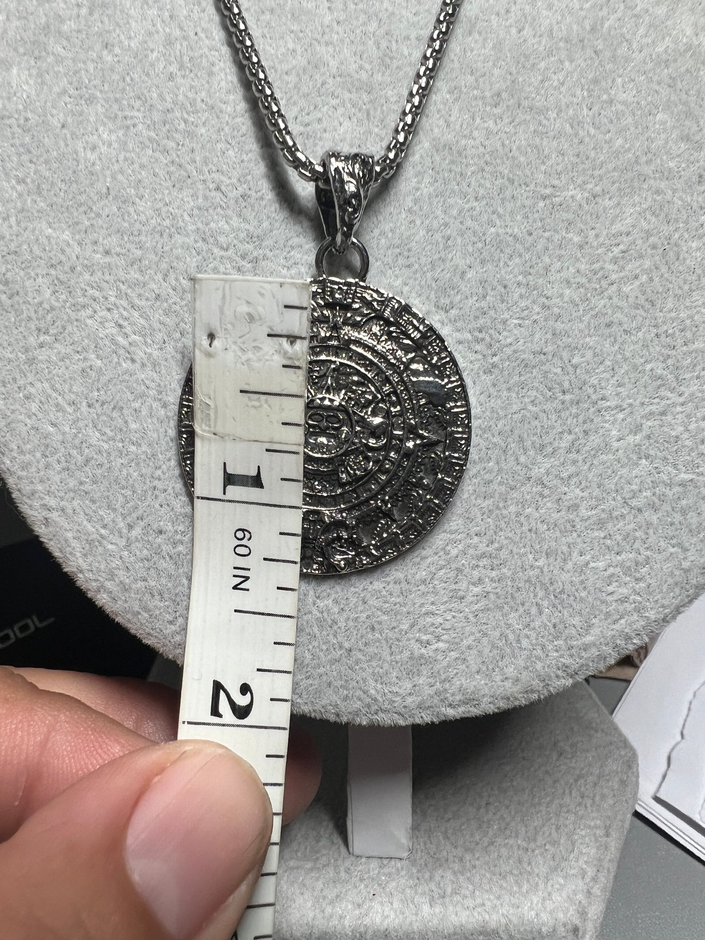 Aztec Calendar Pendant, Alloy, Necklace, Mexcia, Tonatiuh, Calendario Mexicano, ancient replica jewelry (#2)