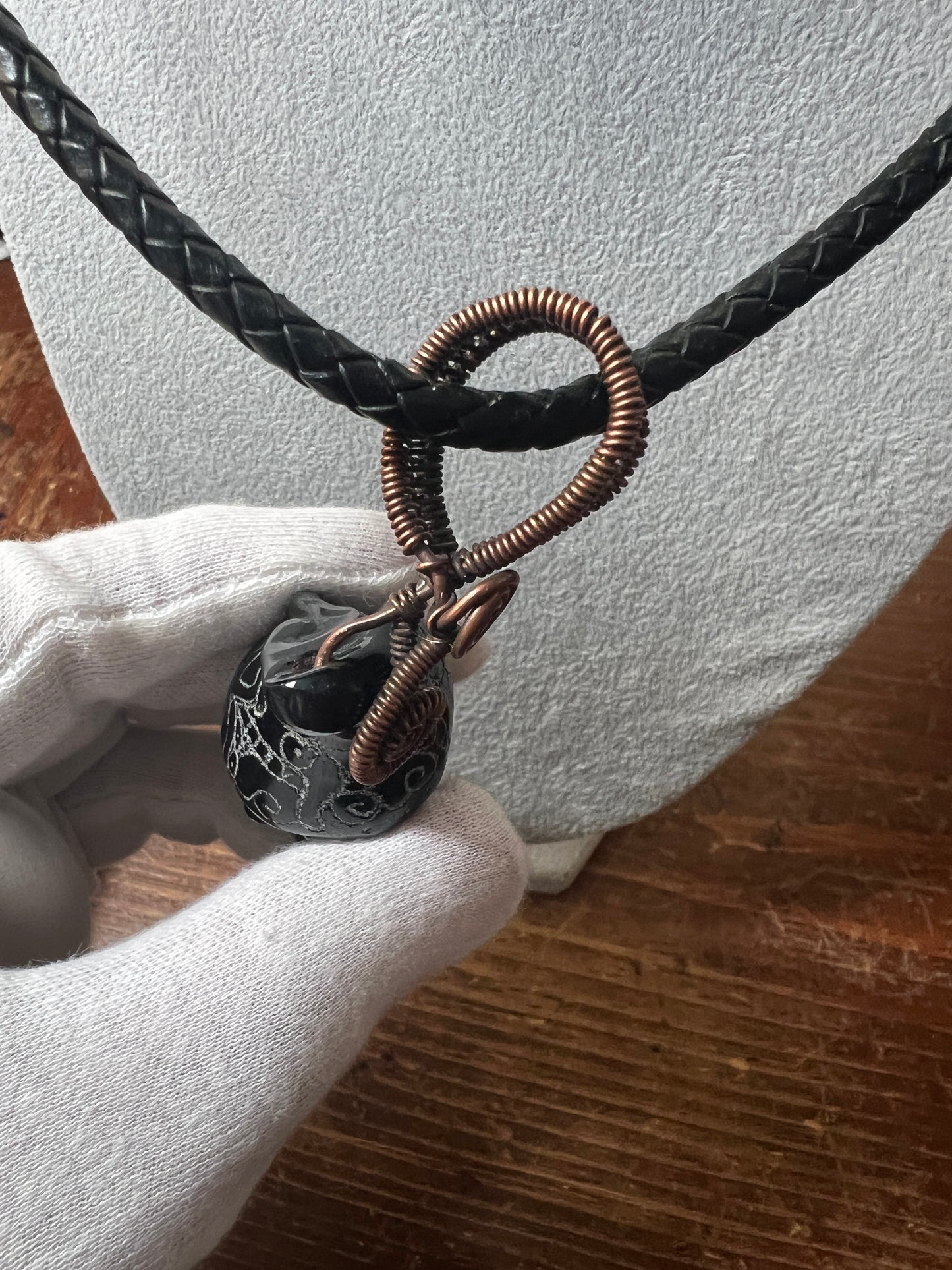 Black Obsidian Carved Conch Sea Shell Necklace, Kukulkan Mayan Necklace 22" Maya, Aztec, Mexica #16