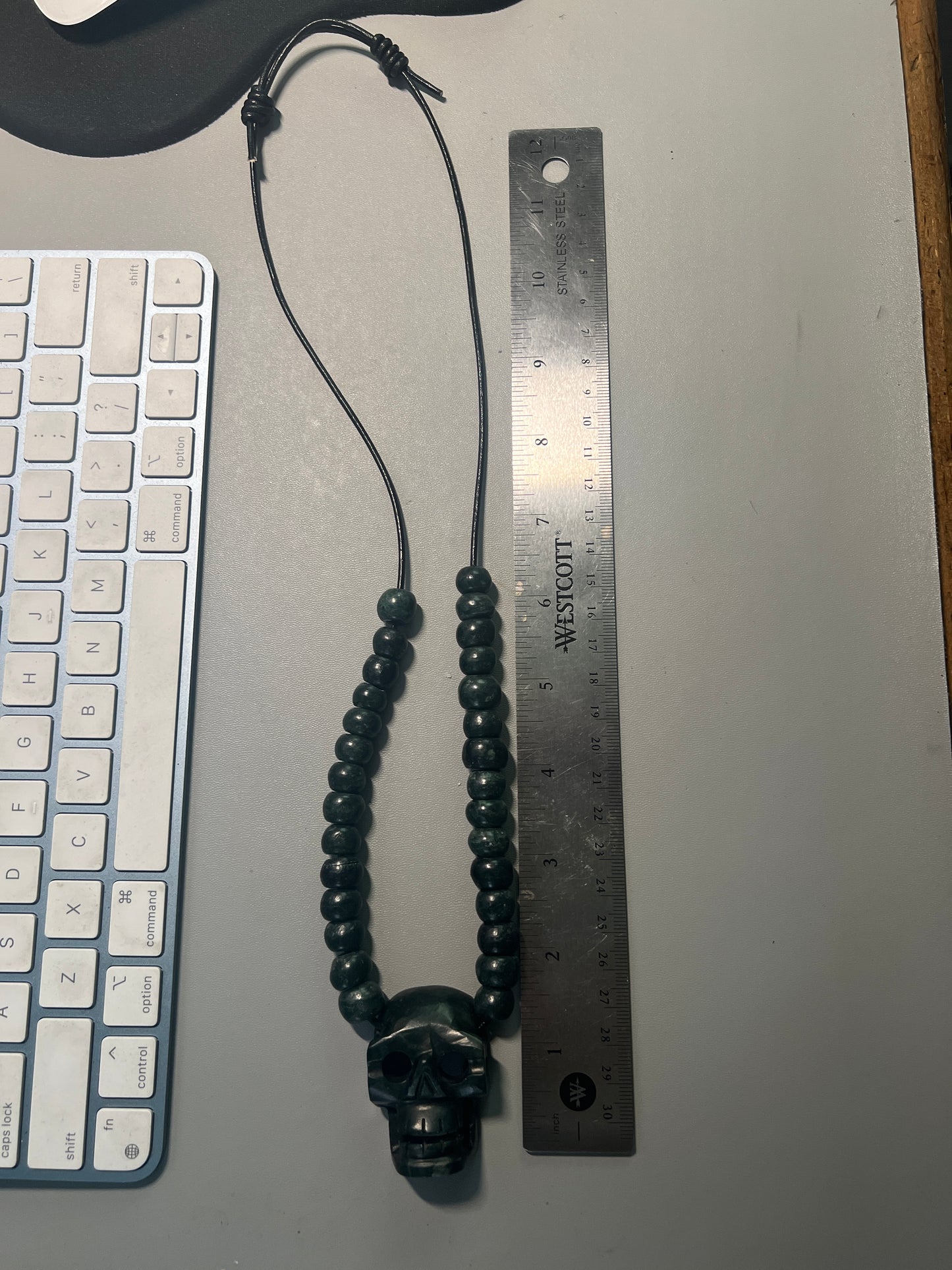 Mictlantecuhtli Skull Jade Necklace from Mexica Indigenous Indians, Mexico, Mexican, Aztec, Azteca, Death (#17)