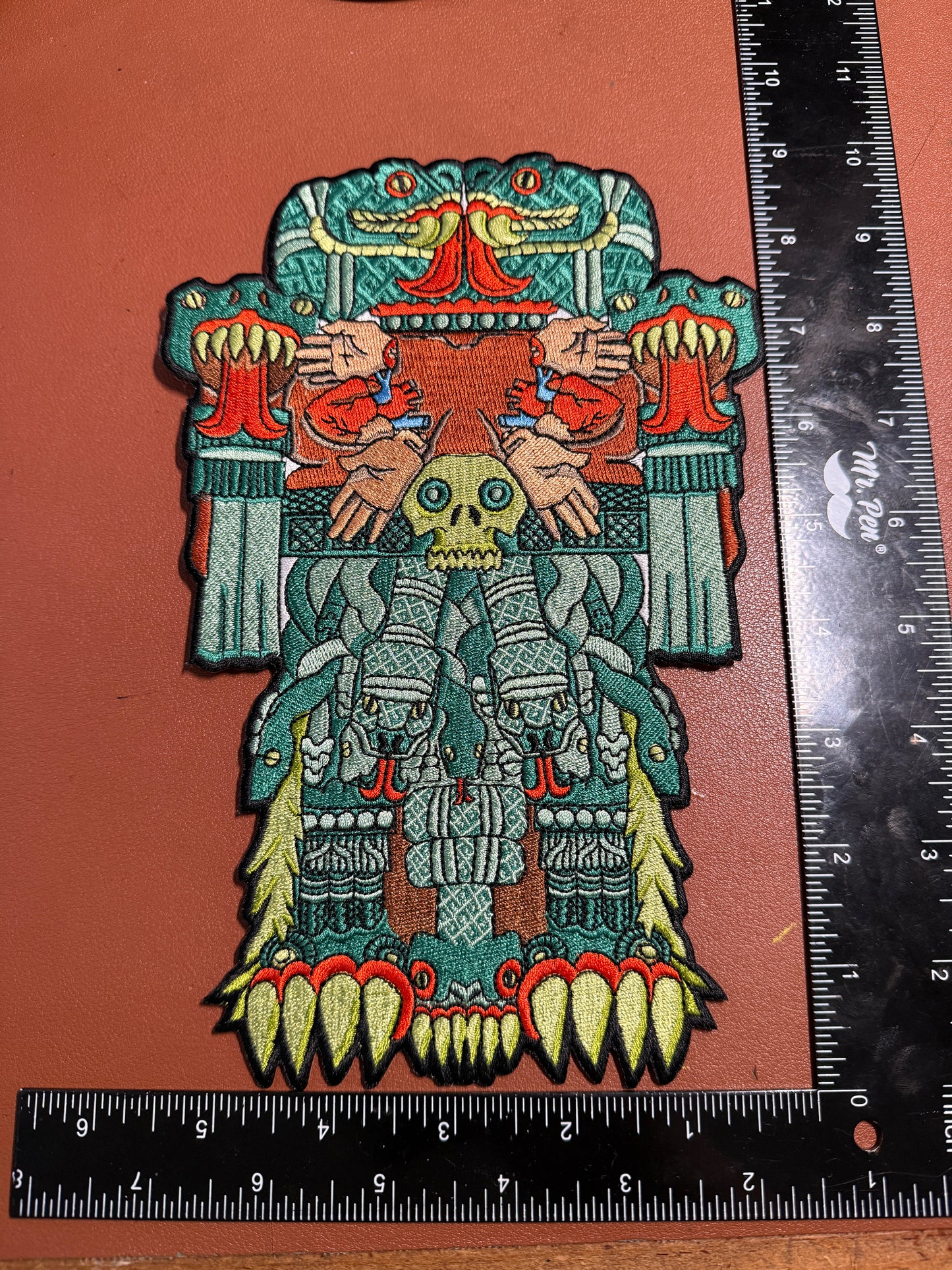 Large Coatlicue Serpent Skirt Aztec Earth Mother Goddess, Snake Woman, Serpent Woman, Patch Mexica, 9", Patches #27