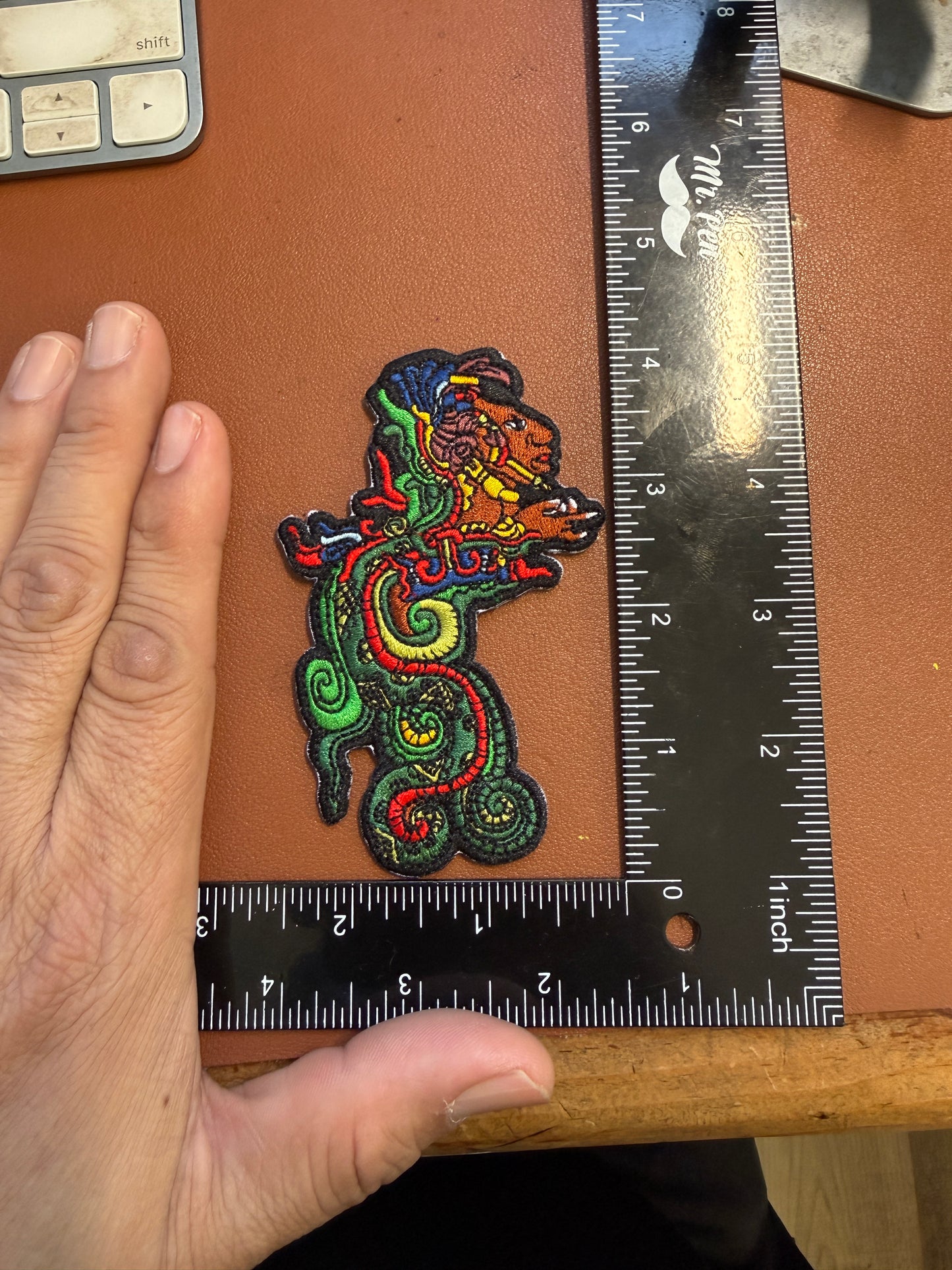 Kukulkan Personified, Mayan God, Iron-On Patch, 4", patches, Mexico, Cancun (#25)