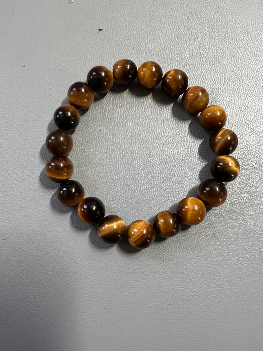Tiger Eye Bracelet Women Girls Handmade Natural Stone Tiger Mexican Aztec, 5 1/2 x 8mm #7