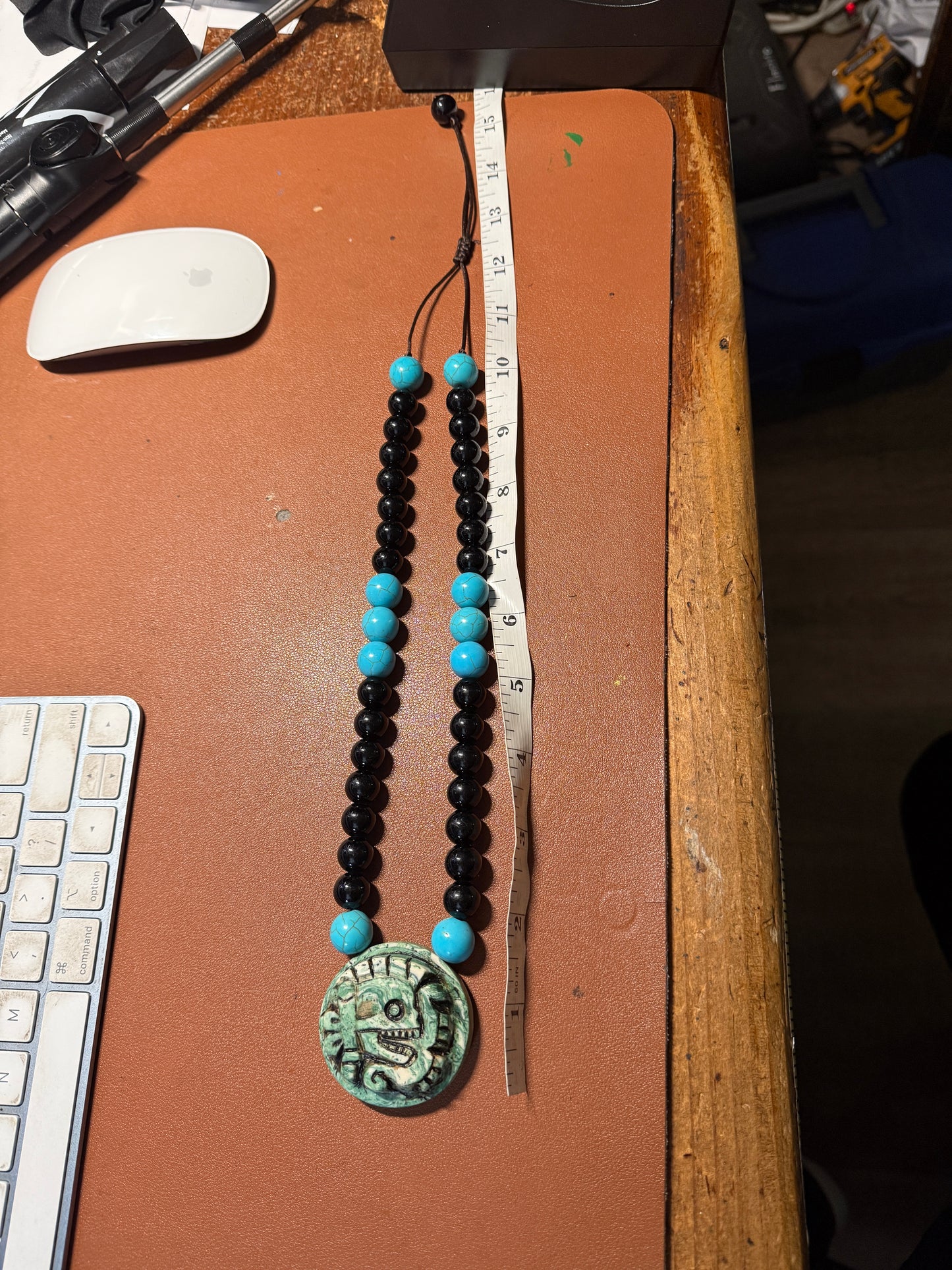 Aztec Miquiztli Necklace, Death, Mictlantecuhtli, Skull, Mexican, Mexico (#H)
