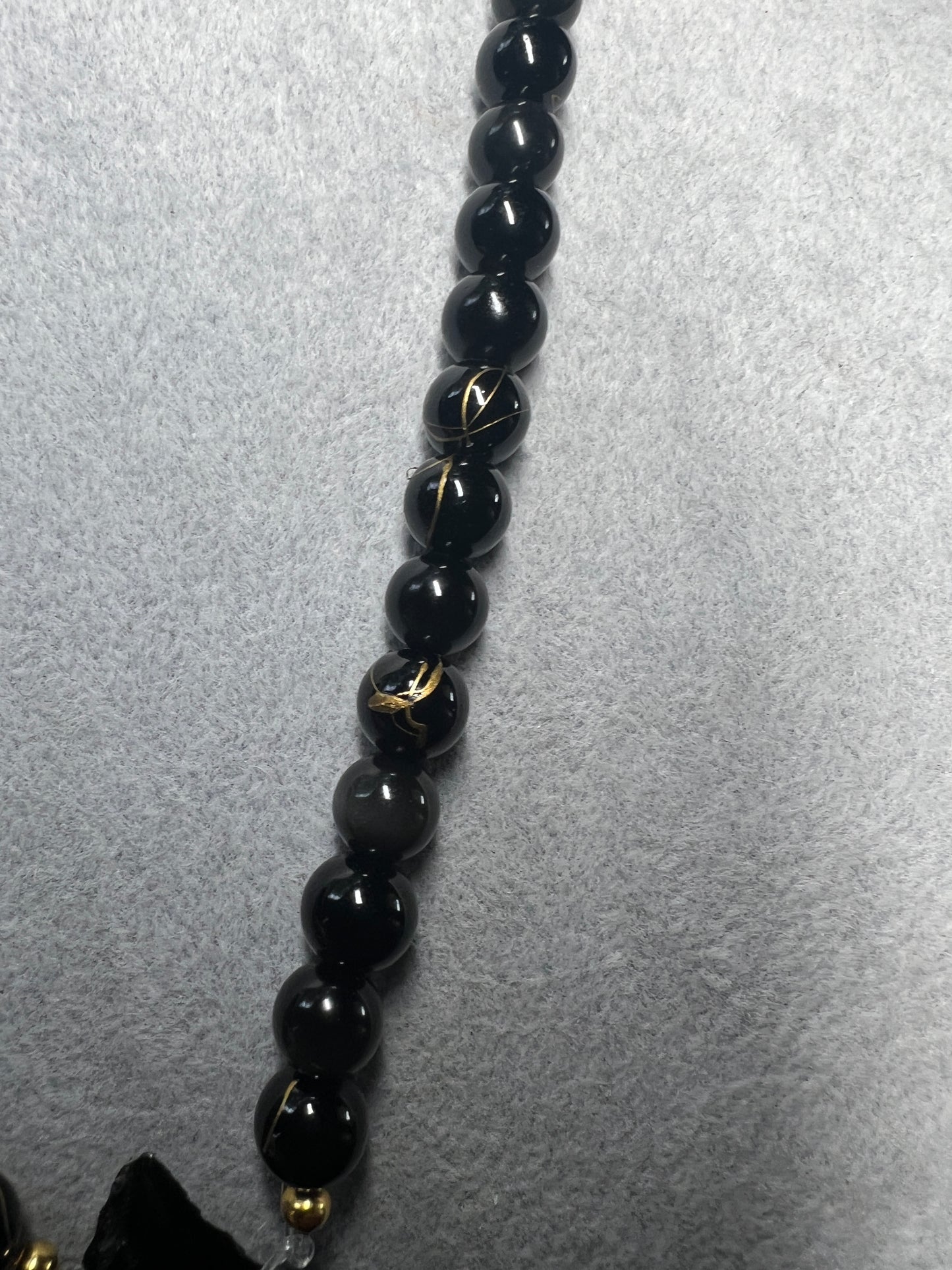 Parakeet Eyes Tecpatl Aztec Obsidian Pendant Flint Knife, Gold Stripe Obsidian Beaded Necklace, Symbol for Sorcery, Shape Shifting Sterling Silver pendants, Mexico (#12)