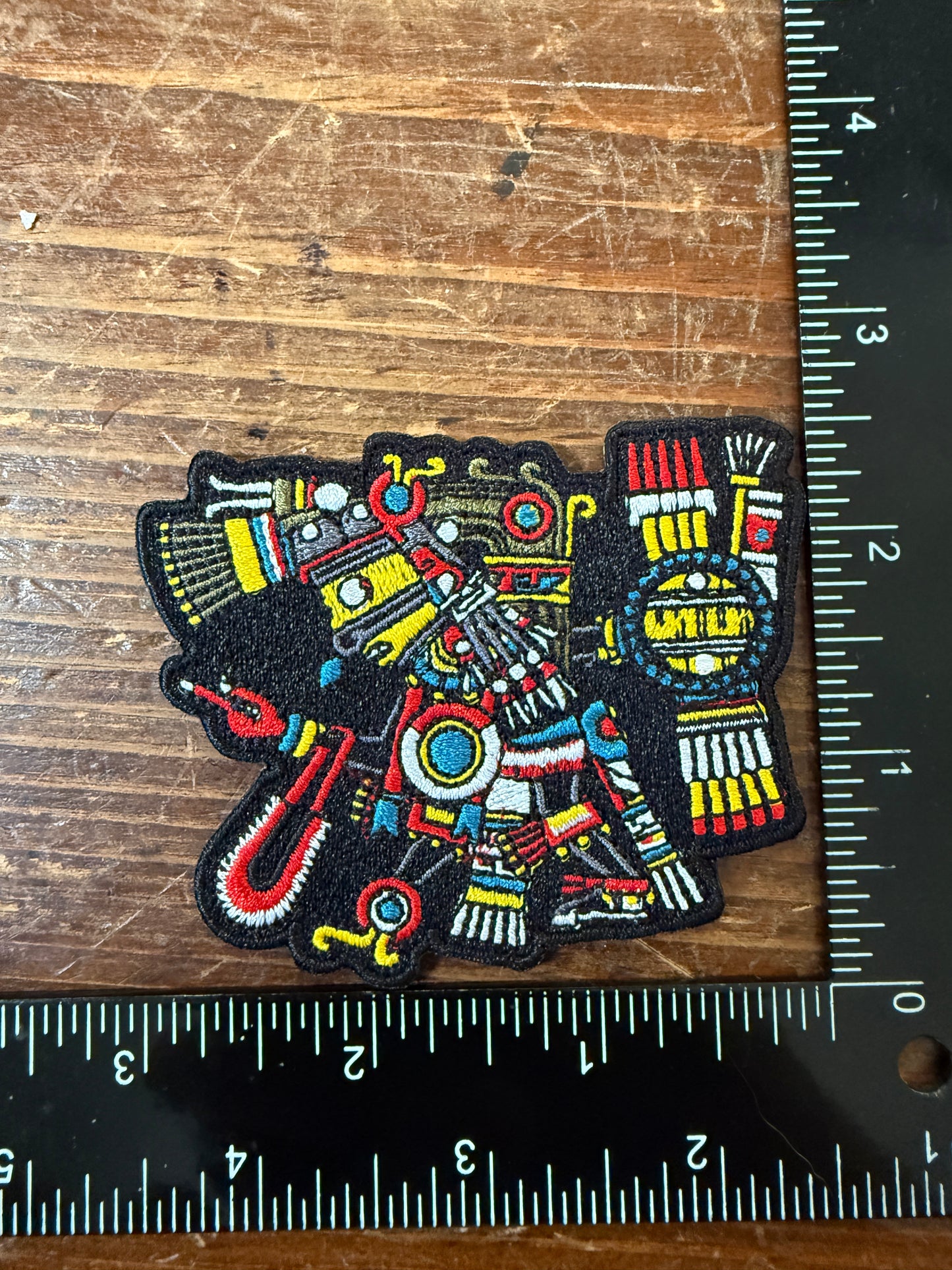 Small Tezcatlipoca Aztec God Patches, 3" Iron-on patches, Mexico, #42