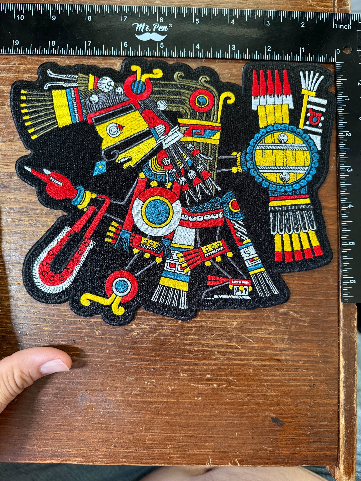 Large Tezcatlipoca Aztec God Patches, 9" Iron-on patches, Mexico, #42