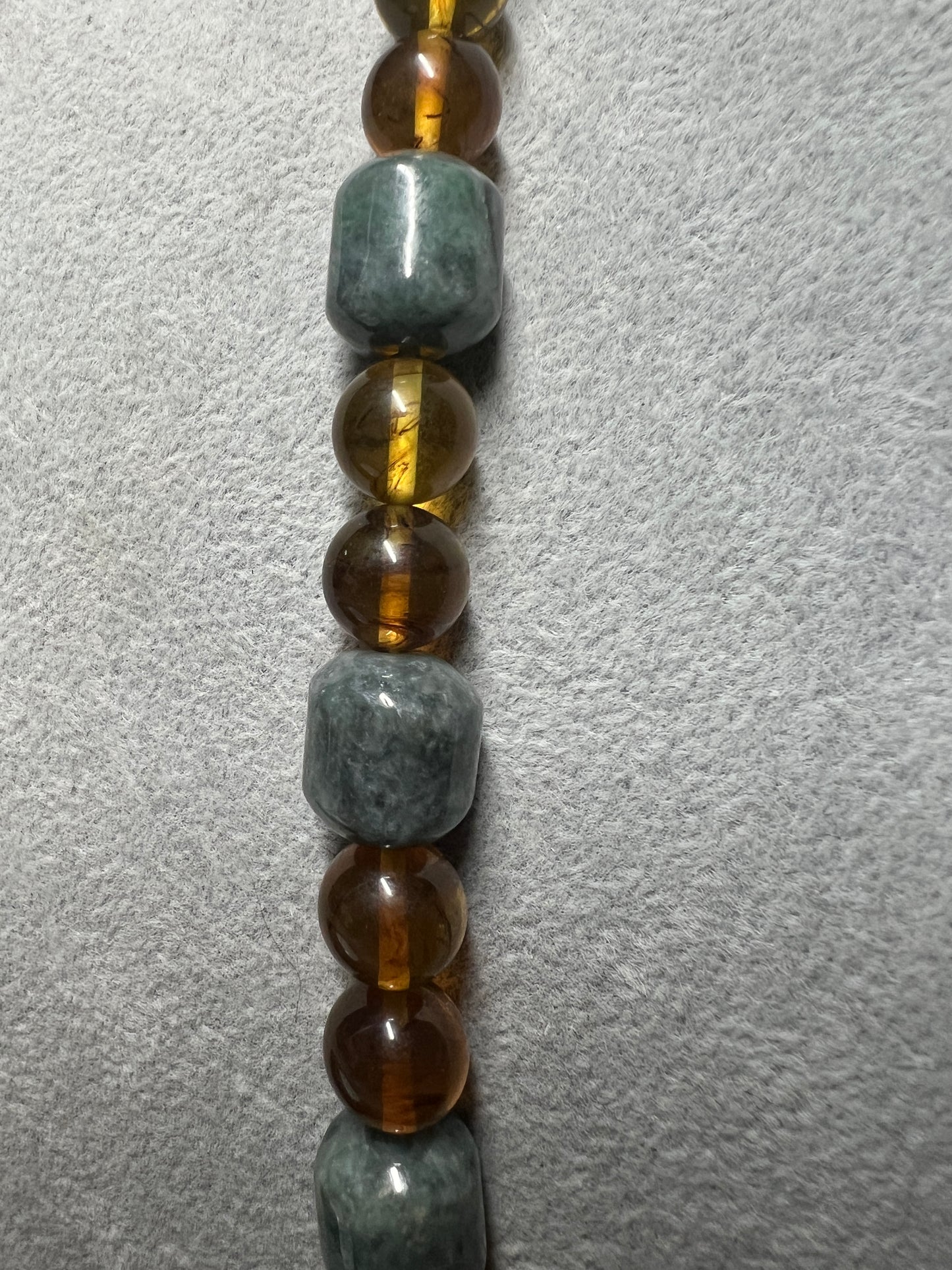 Jade Alien Head, Amber Eyes and Beads, Mexico, Replica Artifacts, UFOs, ETs, #14