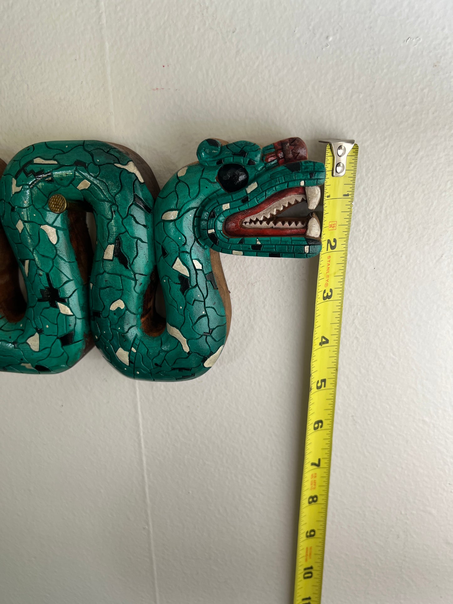 Double Headed Serpent, 12" Maquitzcoatl Aztec Mexica Tribe Wood Carved Necklace or Wall Art