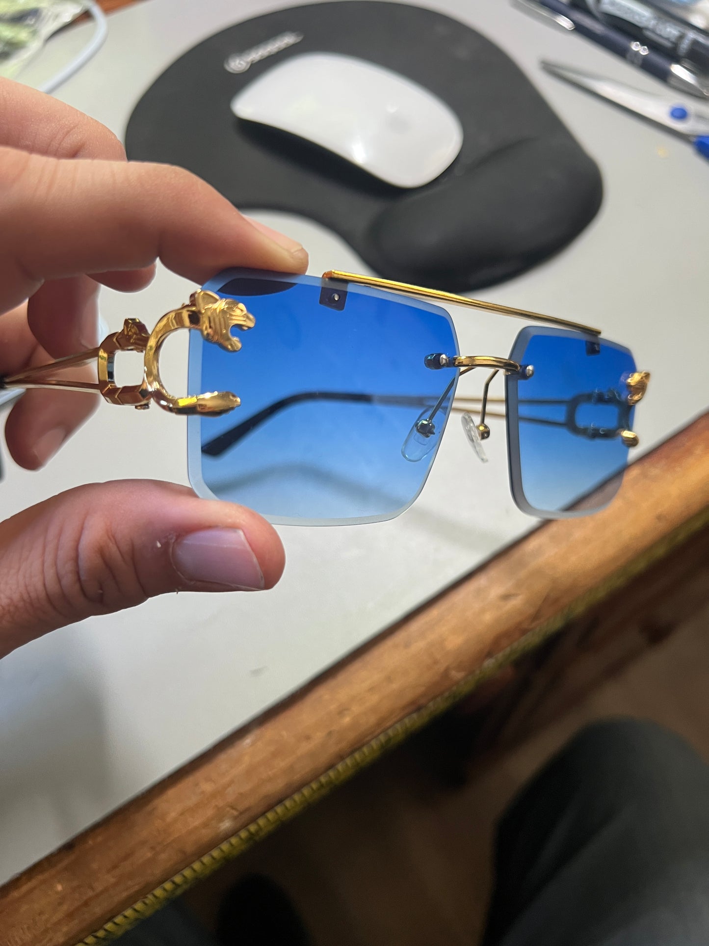 New Retro Rimless JAGUAR Sunglasses For Men AND Women Snoop Dogg style