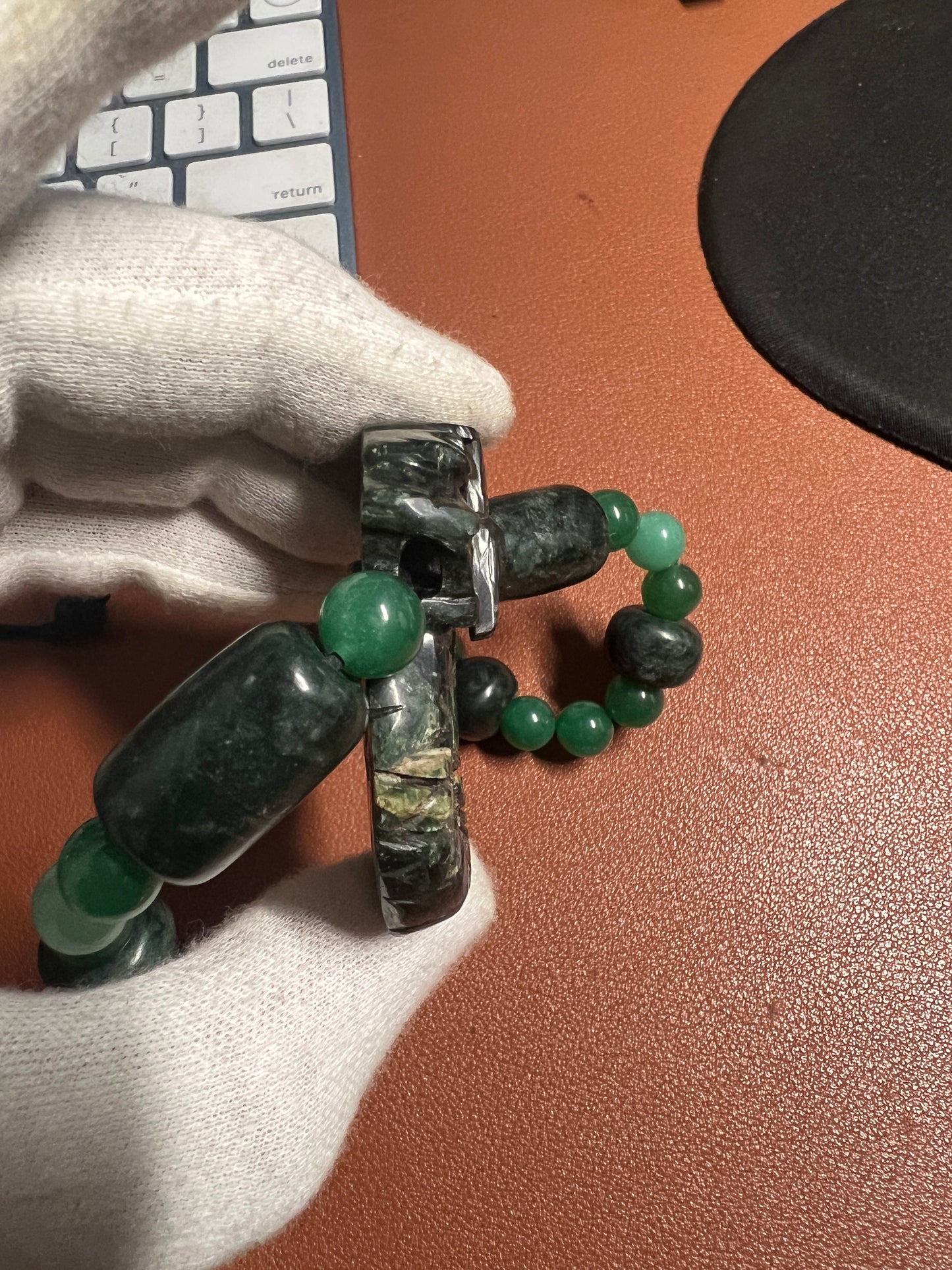 Mayan Kukulkan Azteca Quetzalcoatl, Serpentine, Mother of Pearl, Aventurine Necklace Mexican, Mexico #9